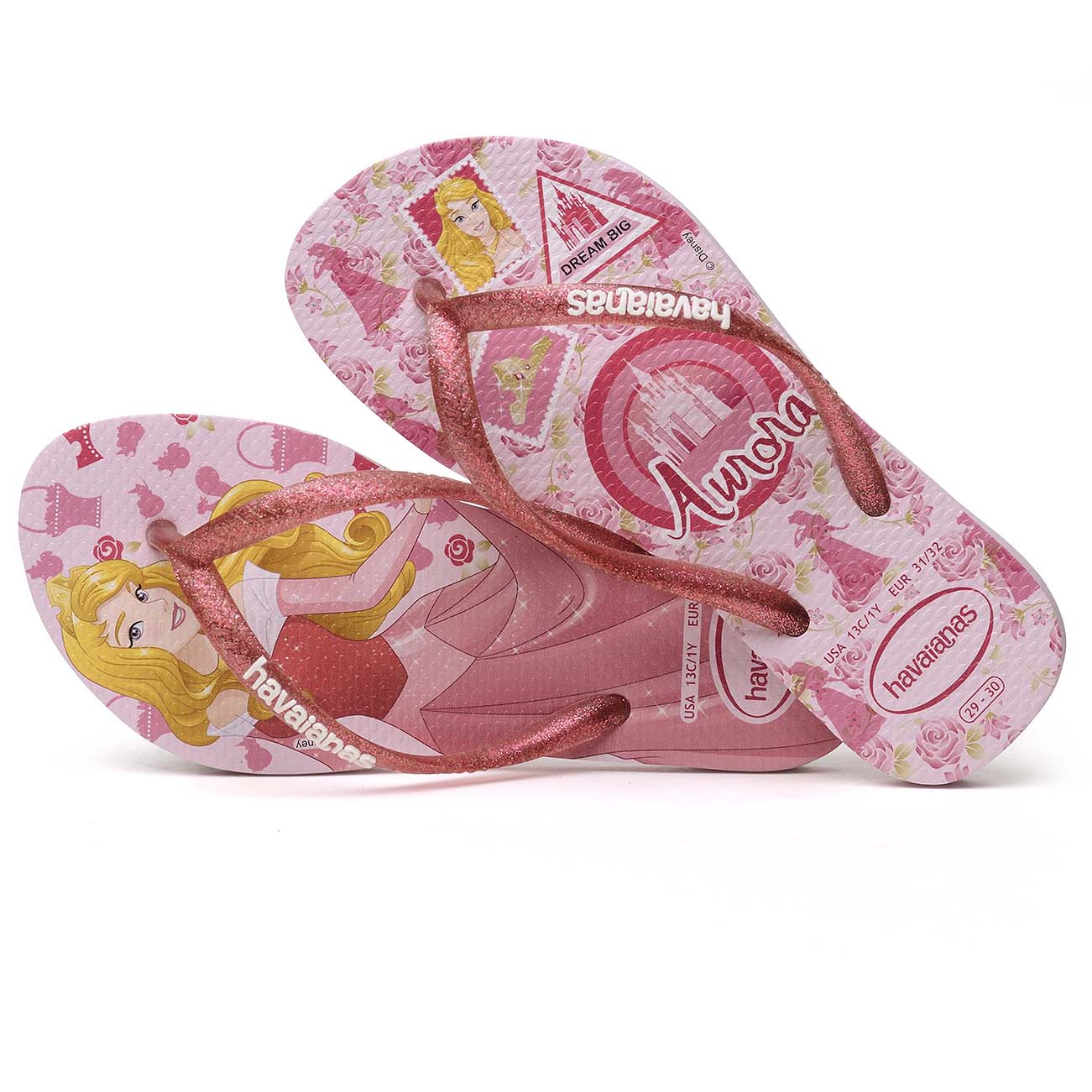 Kids Girls Havaianas Slim Princess Lightweight Disney Rubber Flip Flops UK 8-4