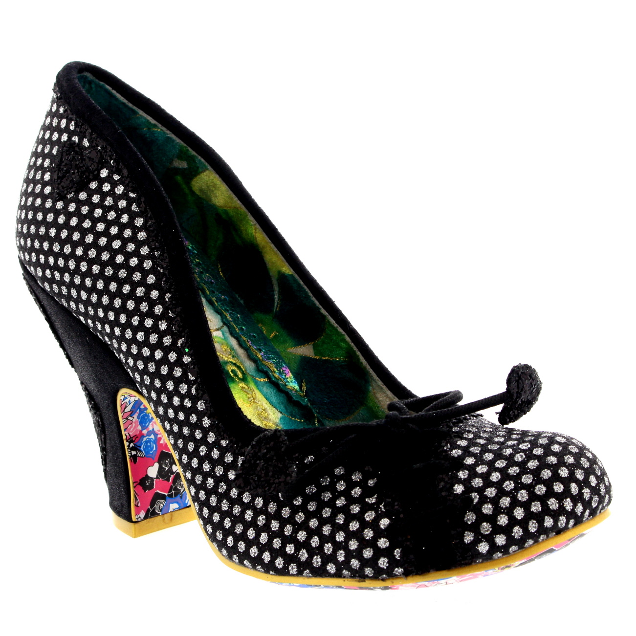 Womens Irregular Choice Flexi Lexi Sequin Glitter Mid Heel Court Shoe