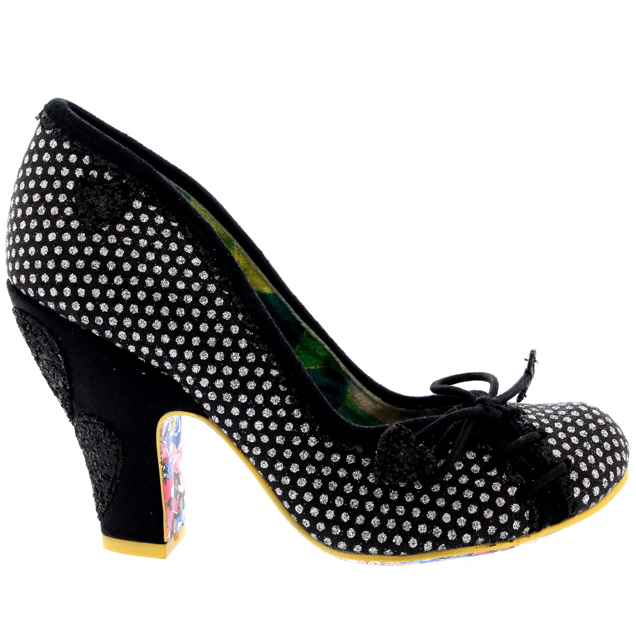 Womens Irregular Choice Flexi Lexi Sequin Glitter Mid Heel Court Shoe