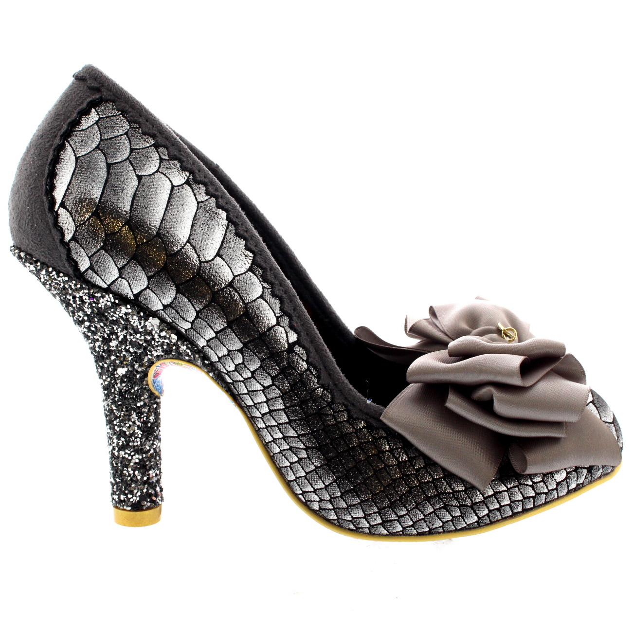 Womens Irregular Choice Ascot Glitter Metallic High Heel Court Shoes UK 3.58 eBay