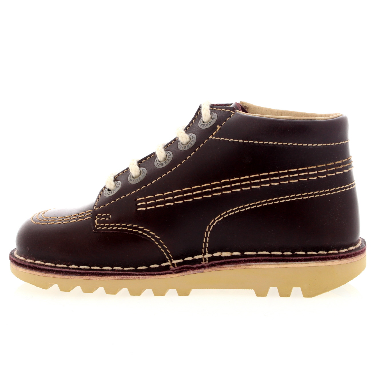 Unisex Kids Infants Kickers Kick Hi Leather Lace Up Back To School