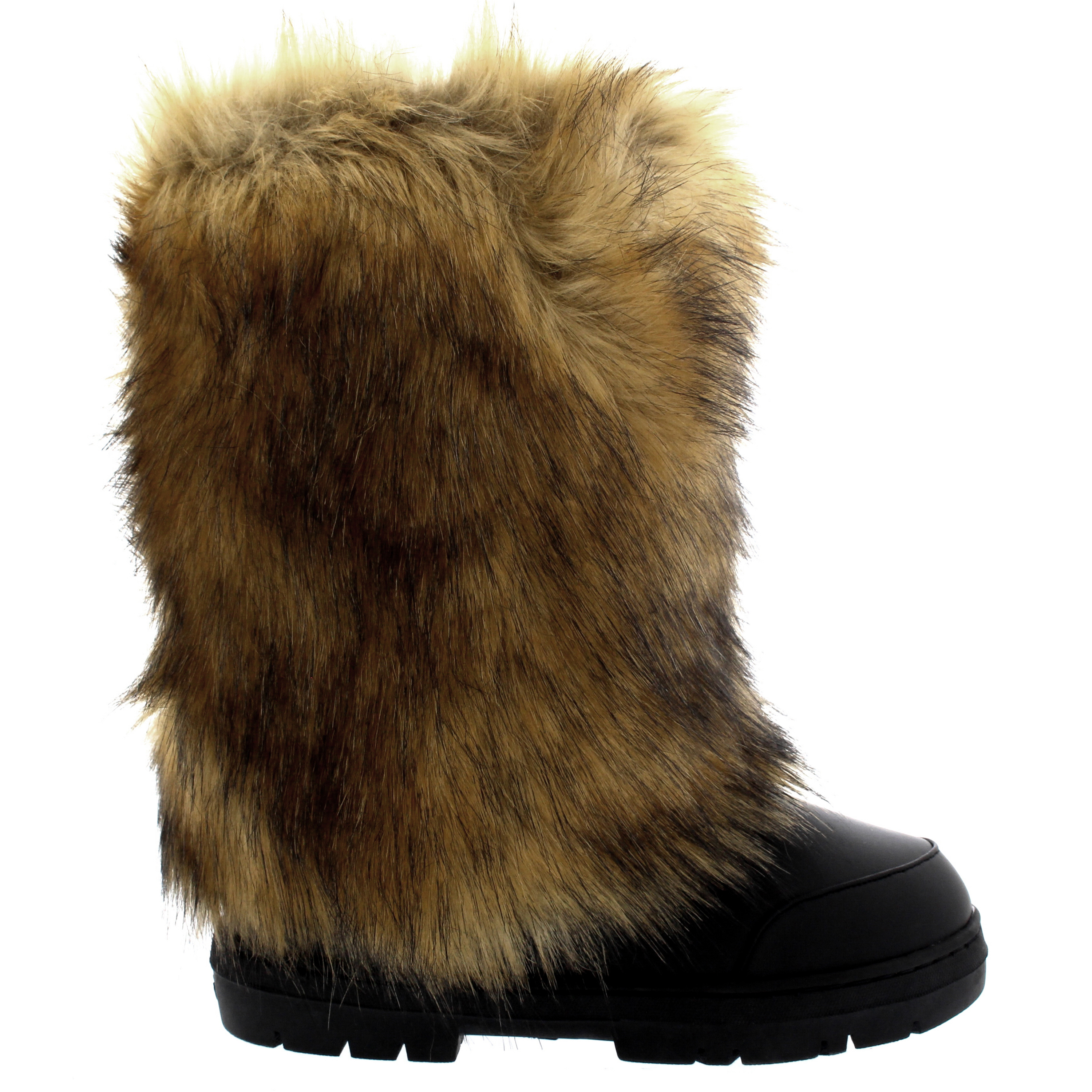 Ladies Tall Rabbit Fur Covered Snow Yeti Waterproof Warm High Boots All