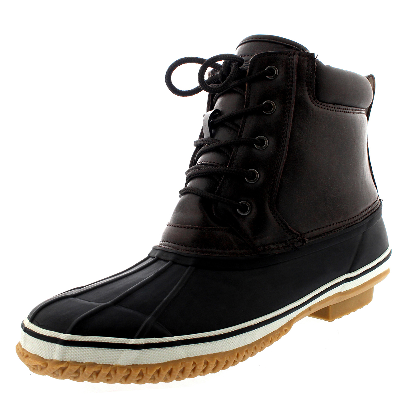 Mens Waterproof Hiking Walking Rain Nylon Rubber Sole Bean Ankle Boots All Sizes