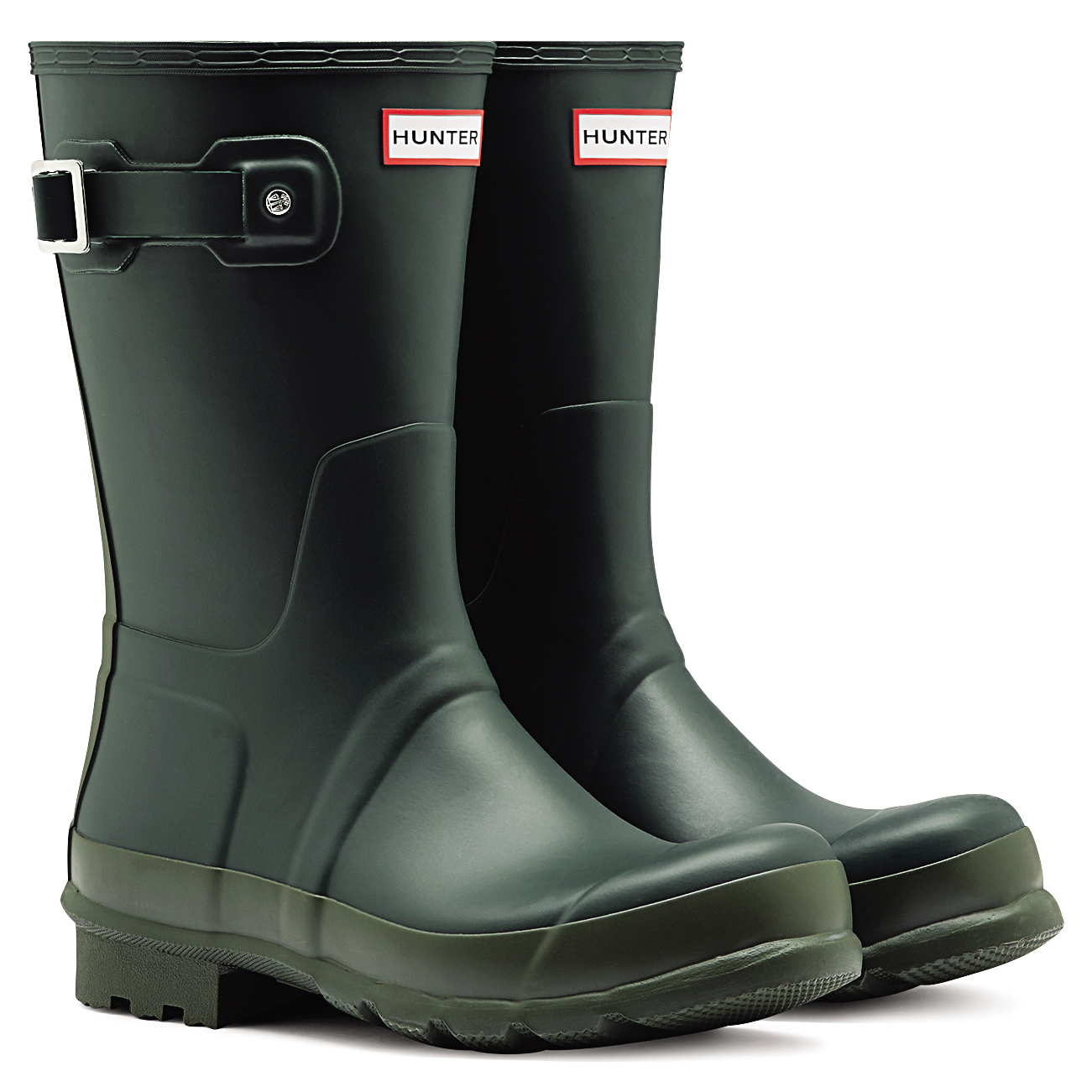 Mens Hunter Original Two Tone Short Festival Waterproof Wellies Boots All Sizes - Picture 10 of 17