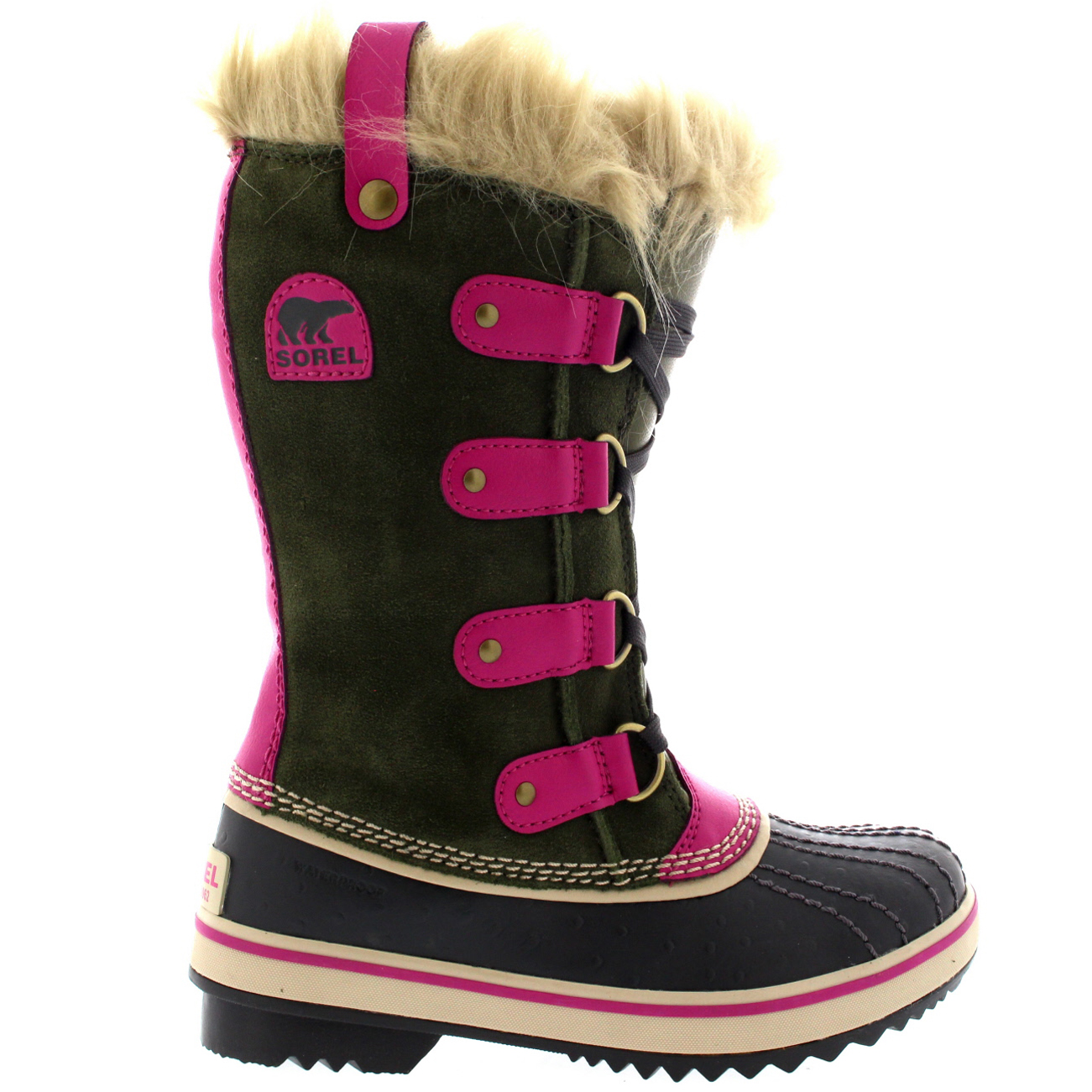 Unisex Kids Youth Sorel Tofino Fur Suede Warm Winter Snow Hiking Boots All Sizes eBay