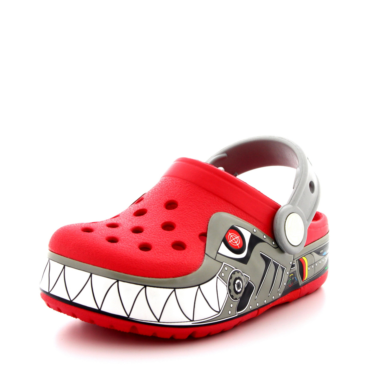 Kids Boys Crocs Crocslights Robo Shark Light Up Clogs Mules Sandals All