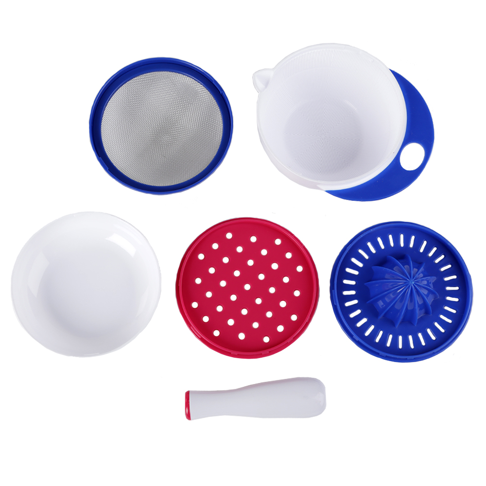 5 In 1 Childrens/'s Baby Food Maker Set Grinder Grater Squeezer Assorted Colours