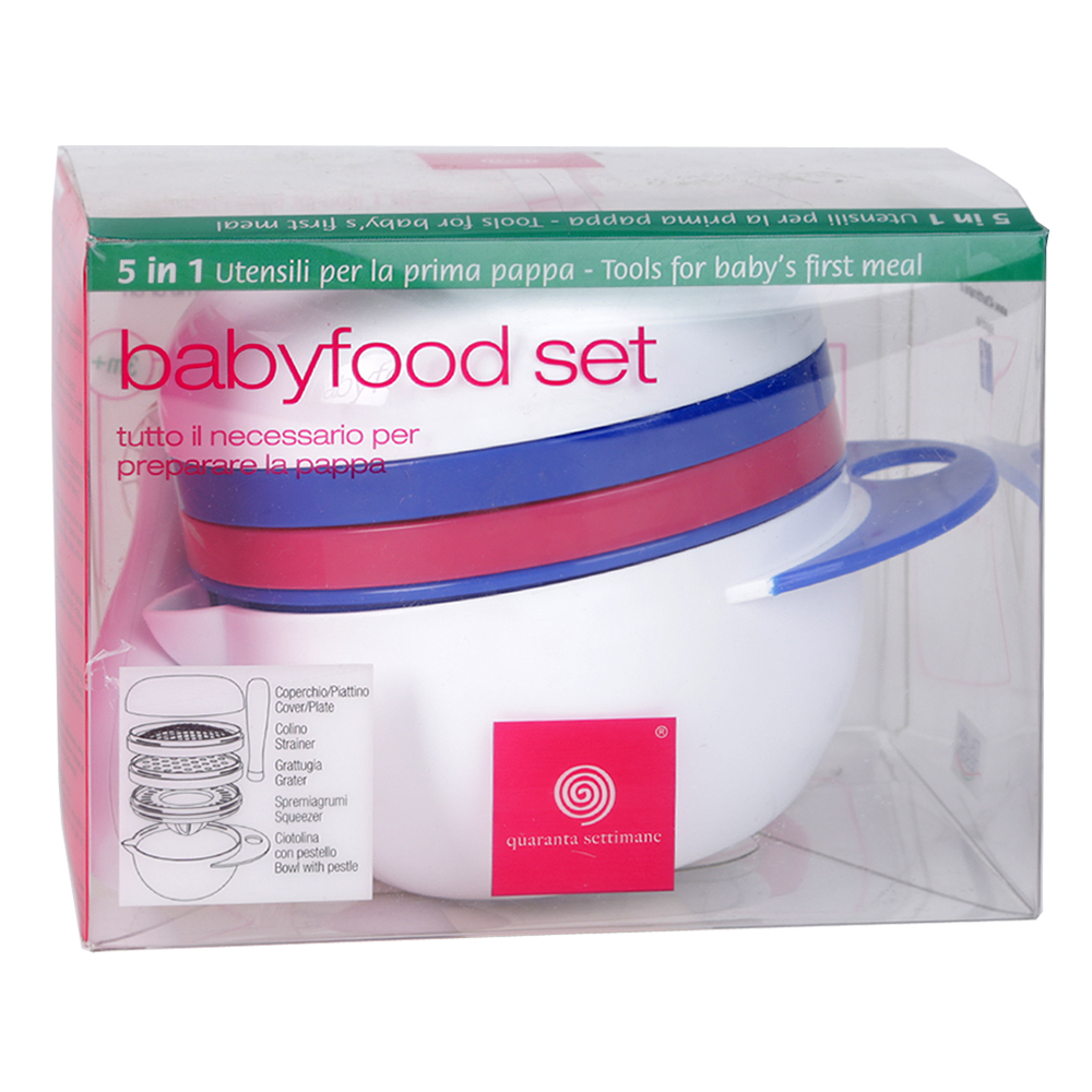 5 In 1 Childrens/'s Baby Food Maker Set Grinder Grater Squeezer Assorted Colours