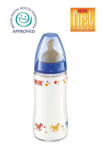 NUK First Choice 120ml Glass Bottle Latex