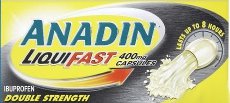 ANADIN LIQUIFAST liquid capsules 400mg