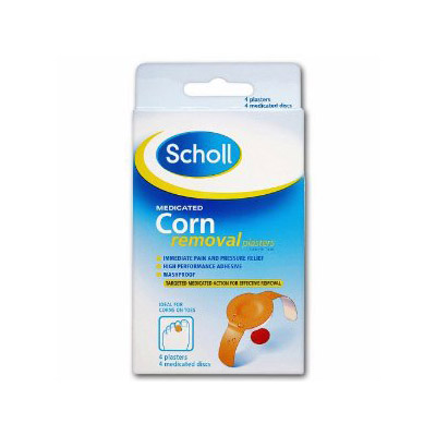 Scholl Medicated Corn Removal Plasters 4 Plasters 4 Medicated Discs