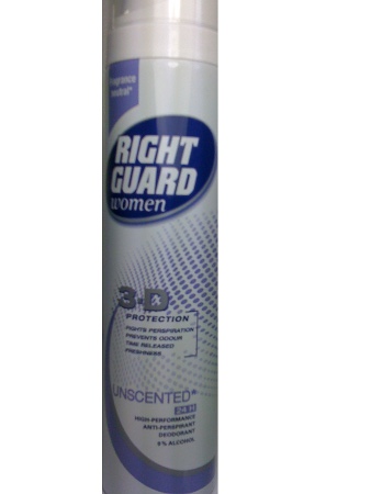 Right Guard Women Sport 3D Unscented 24Hr AntiPer 250ML