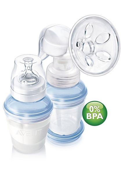 AVENT SCF310/12 Manual Breast Pump with VIA Storage Cups