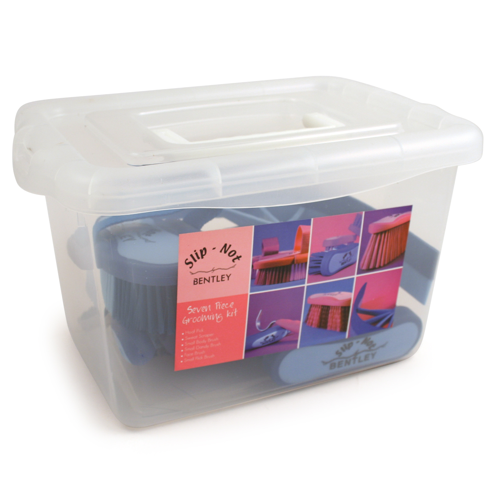 BENTLEY SLIPNOT 8 Piece Equestrian Grooming Kits With Carry Box Pink