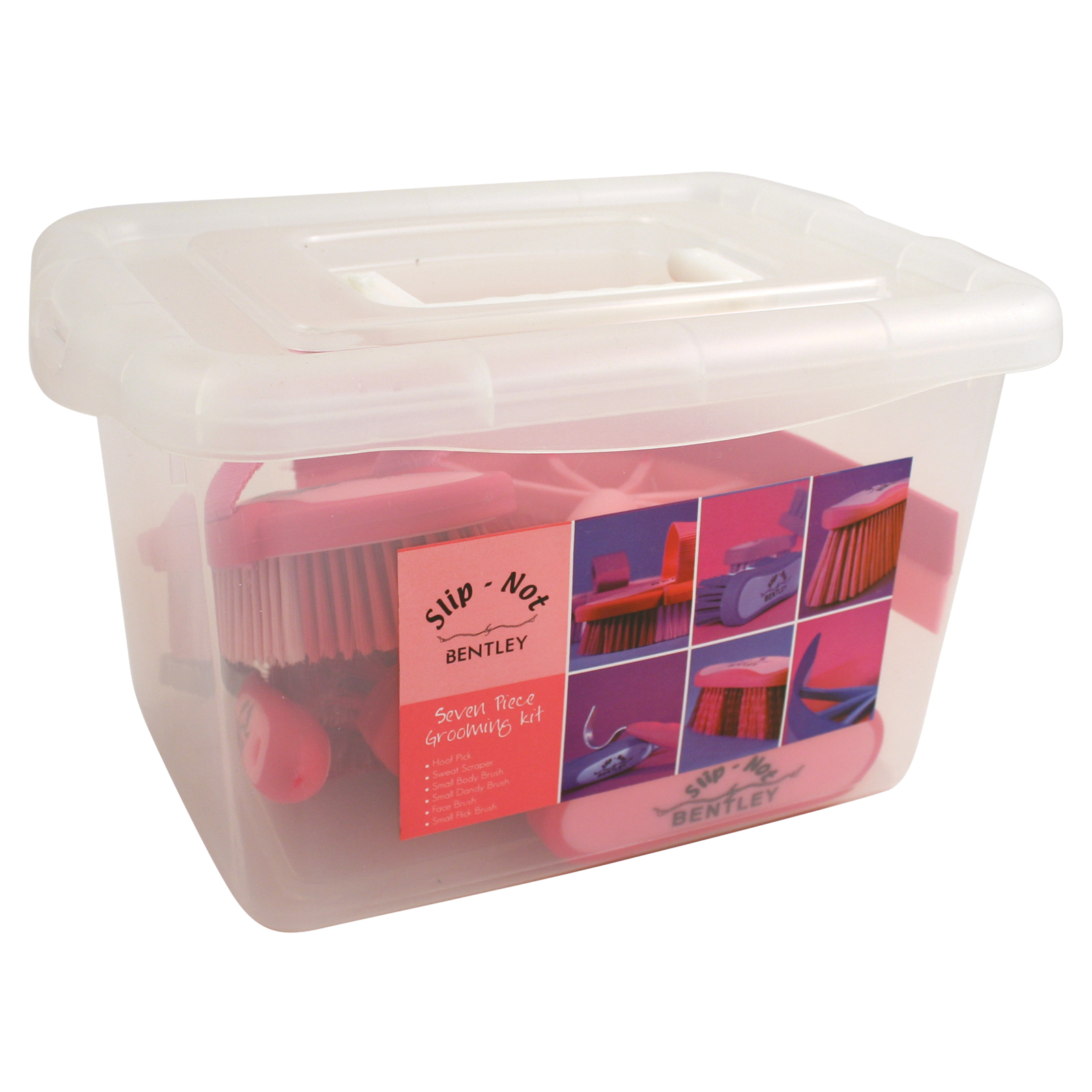 BENTLEY SLIPNOT 8 Piece Equestrian Grooming Kits With Carry Box Pink