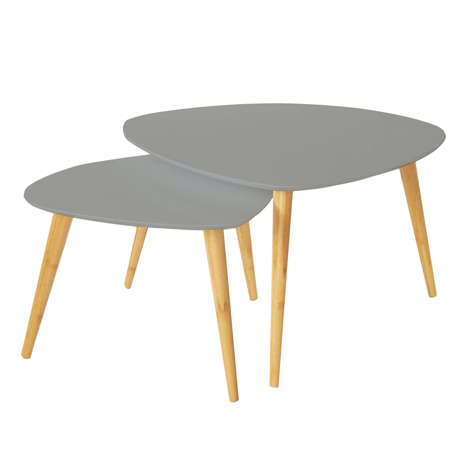 Bentley Home Nest of 2 Retro Nesting Coffee Tables White or Grey