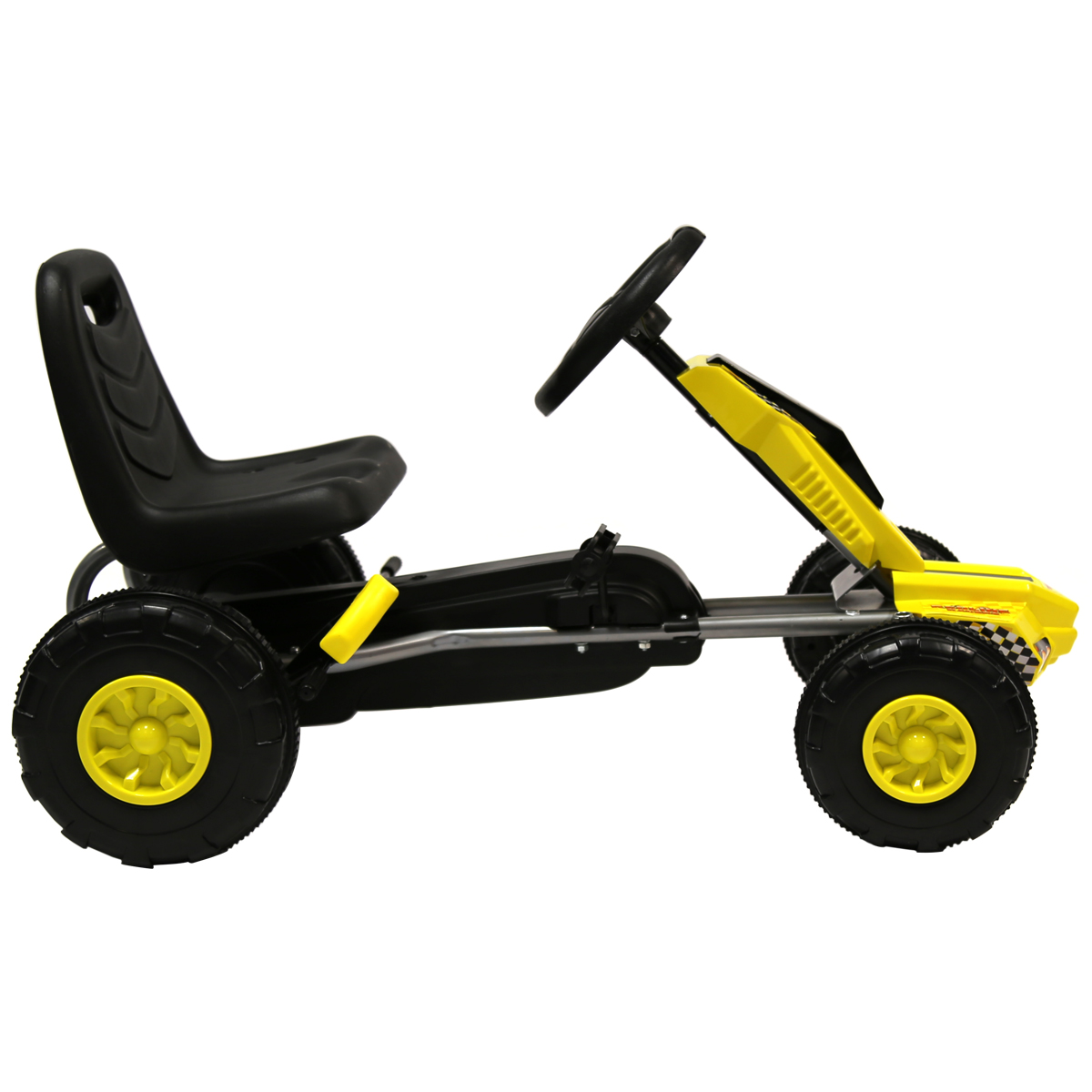 Charles Bentley GoKart Pedal 3+ Hand Brake Indoor Outdoor Yellow Black