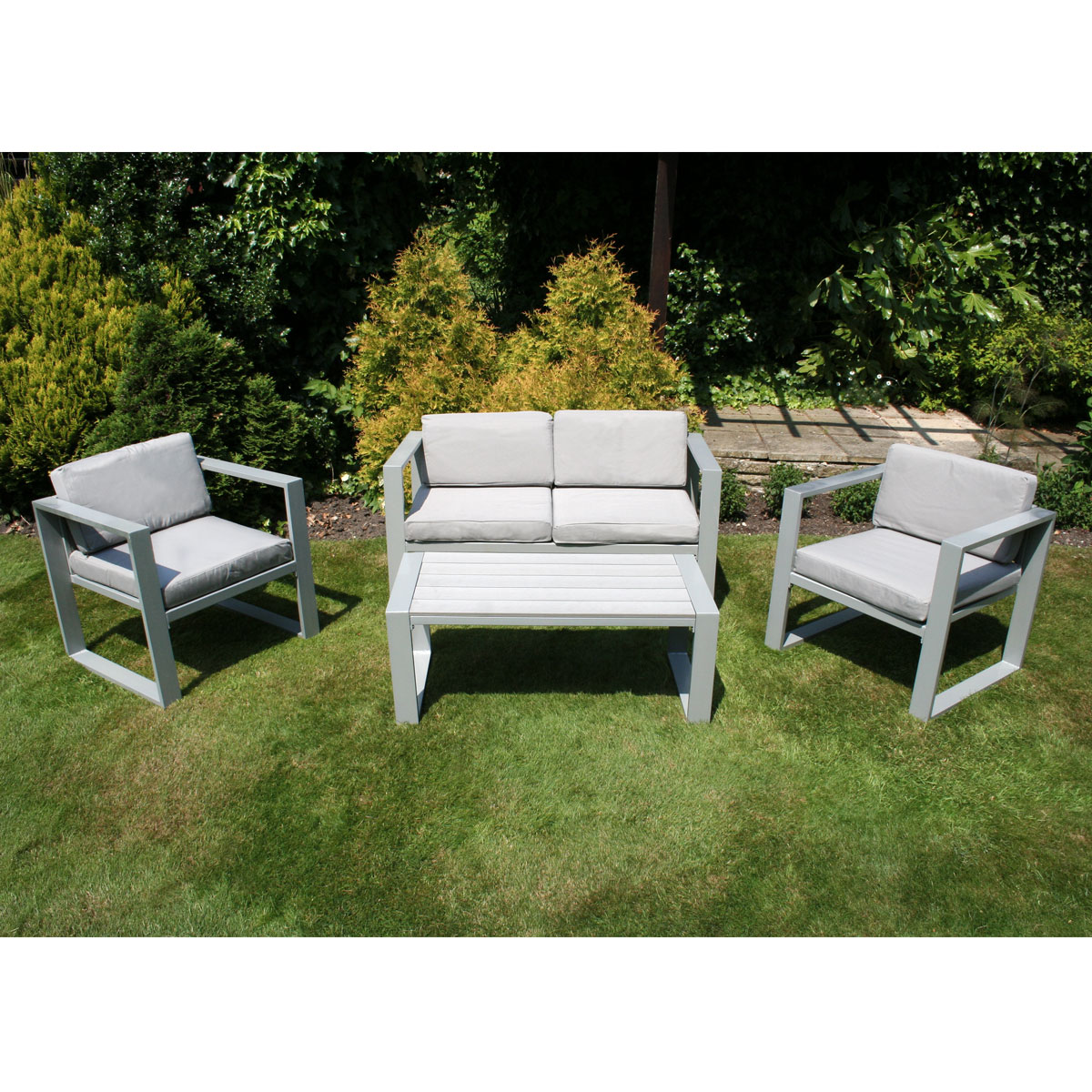 Aluminium Garden Furniture Lounge Set Dining Set Table Sofa and 2