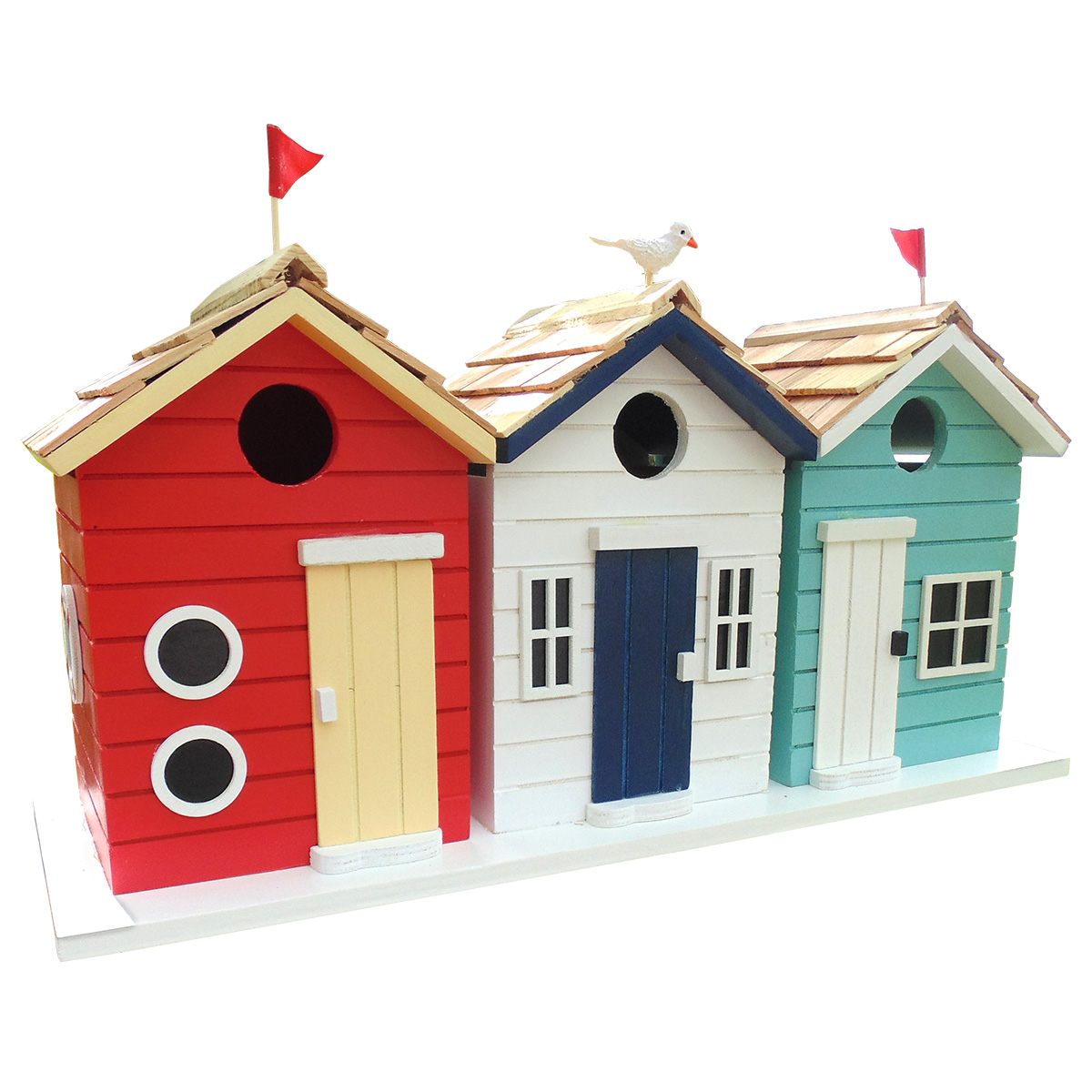 Charles Bentley Garden Novelty Wooden Beach Hut Birdhouse Birdbox Bird