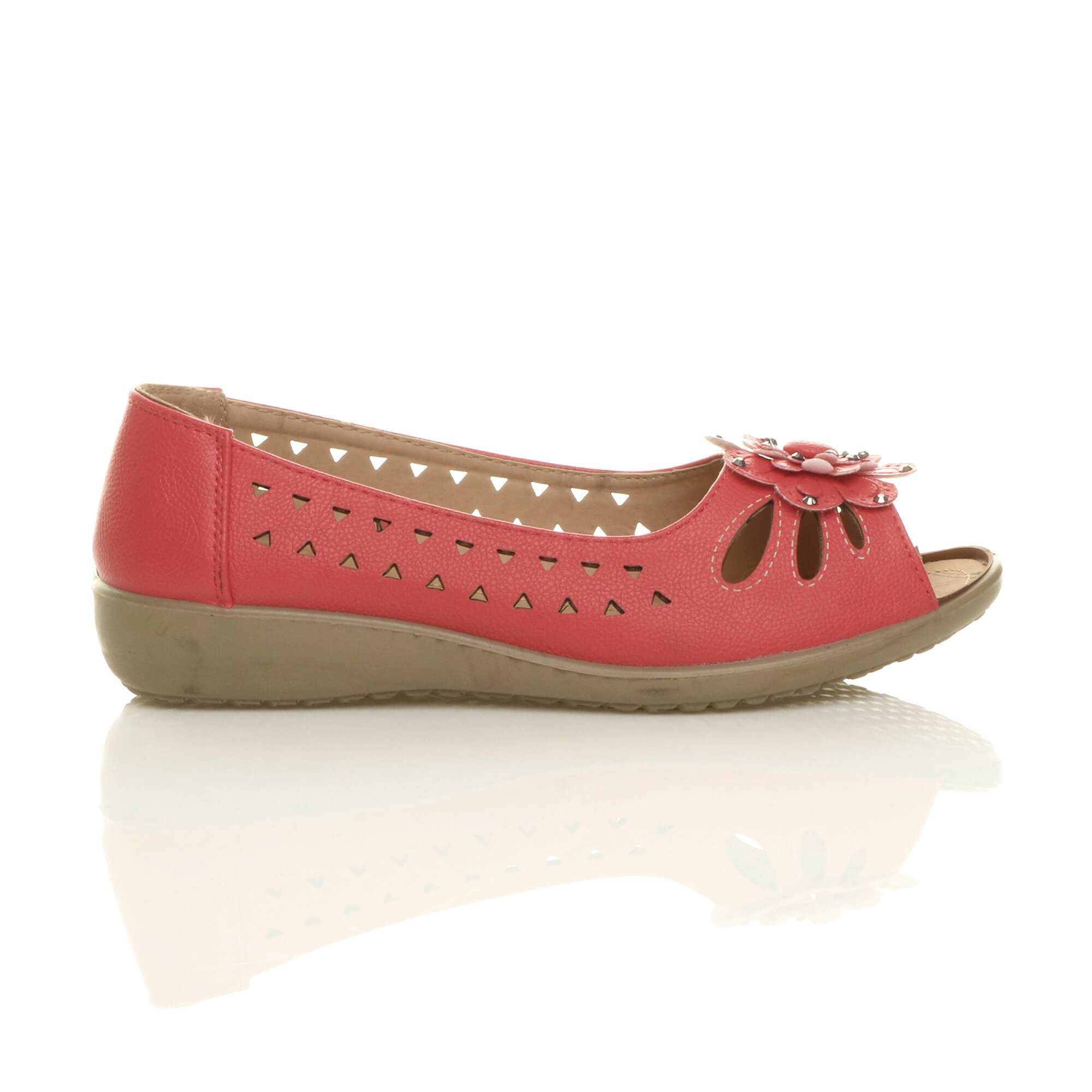 WOMENS LADIES LOW HEEL FLAT WEDGE COMFORT SUMMER CUT OUT SANDALS SHOES SIZE | eBay