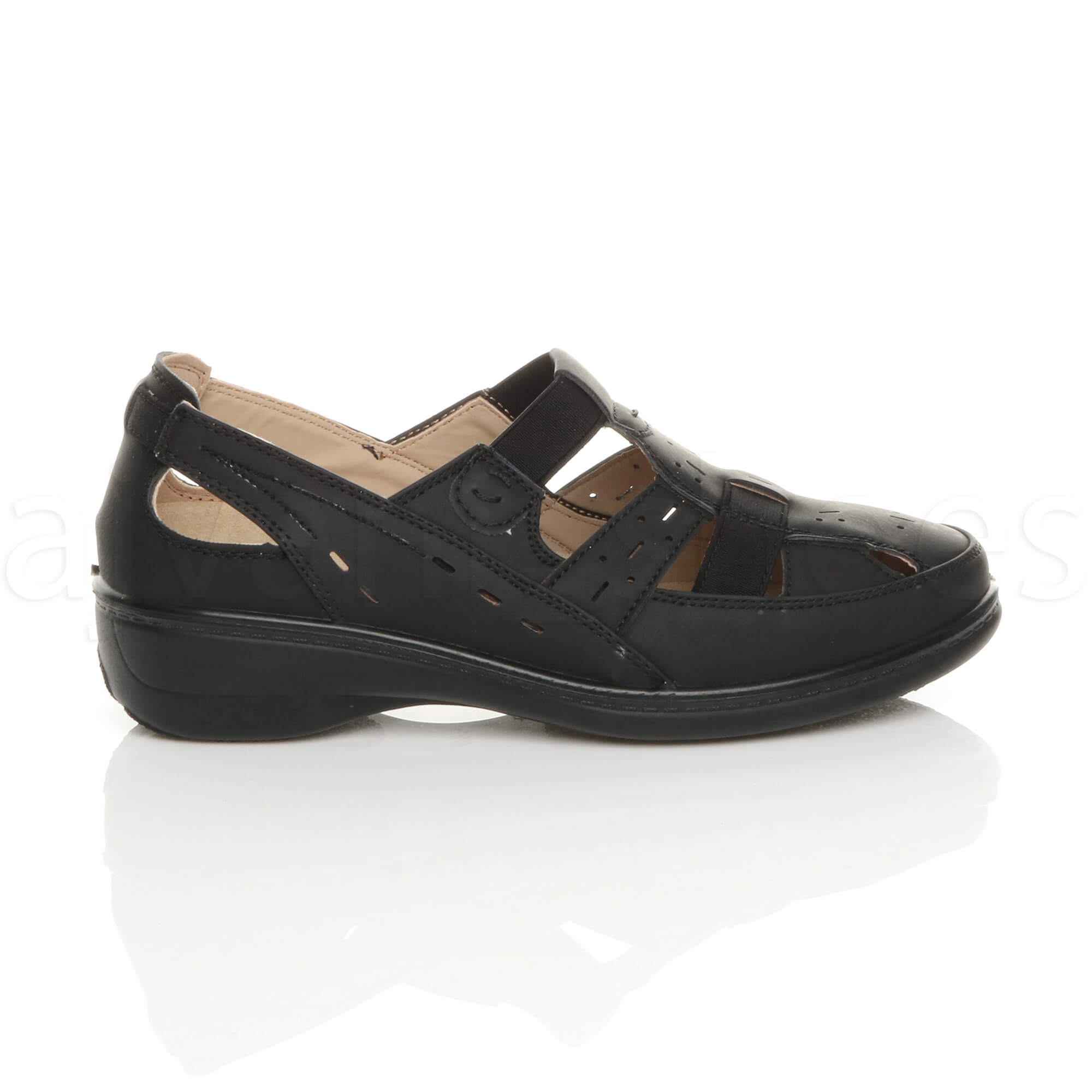 WOMENS LADIES LOW HEEL LIGHTWEIGHT ELASTIC COMFORT CASUAL WALKING SHOES SIZE