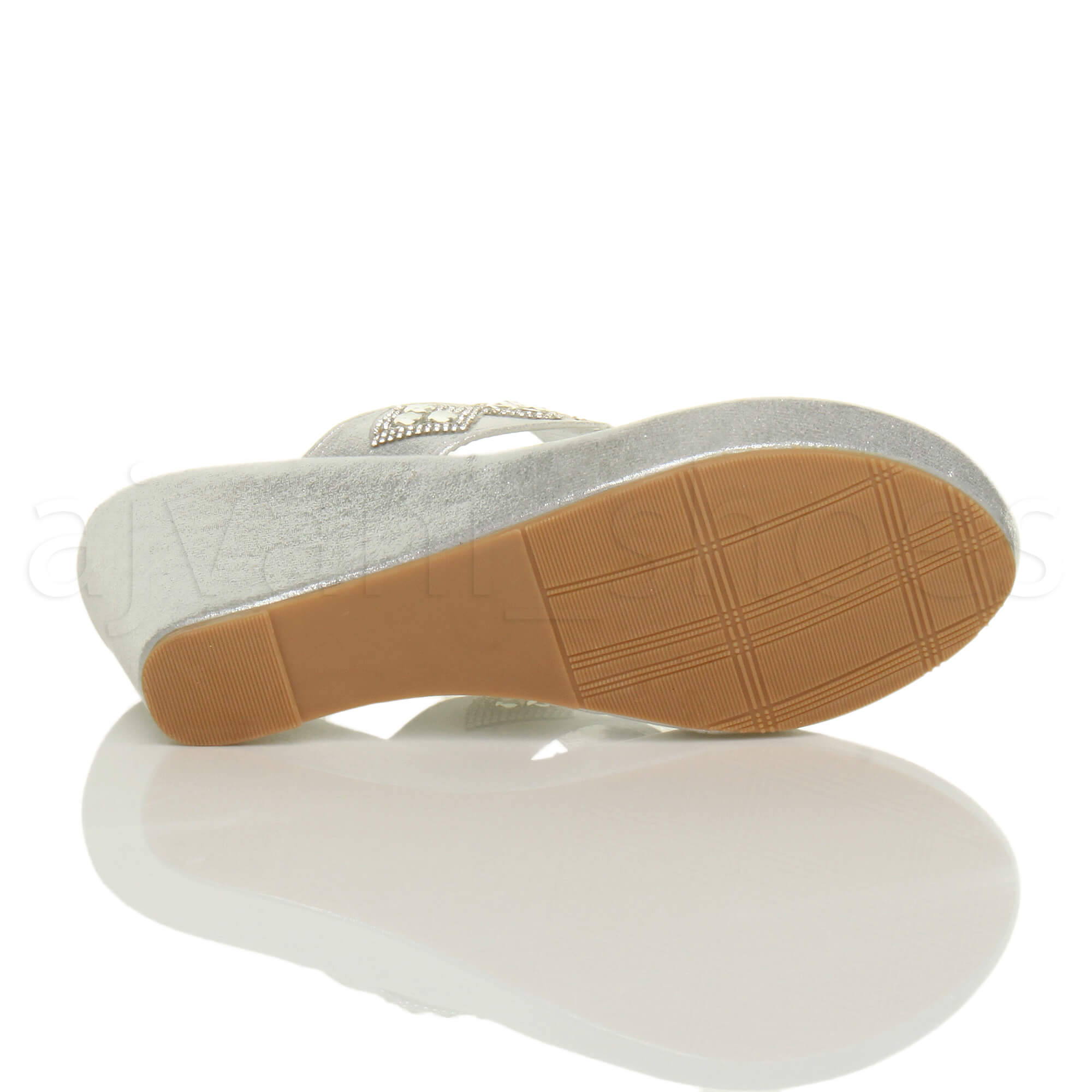 WOMENS LADIES HIGH WEDGE T-BAR TOE POST DIAMANTE PLATFORM MULES SANDALS SIZE | eBay