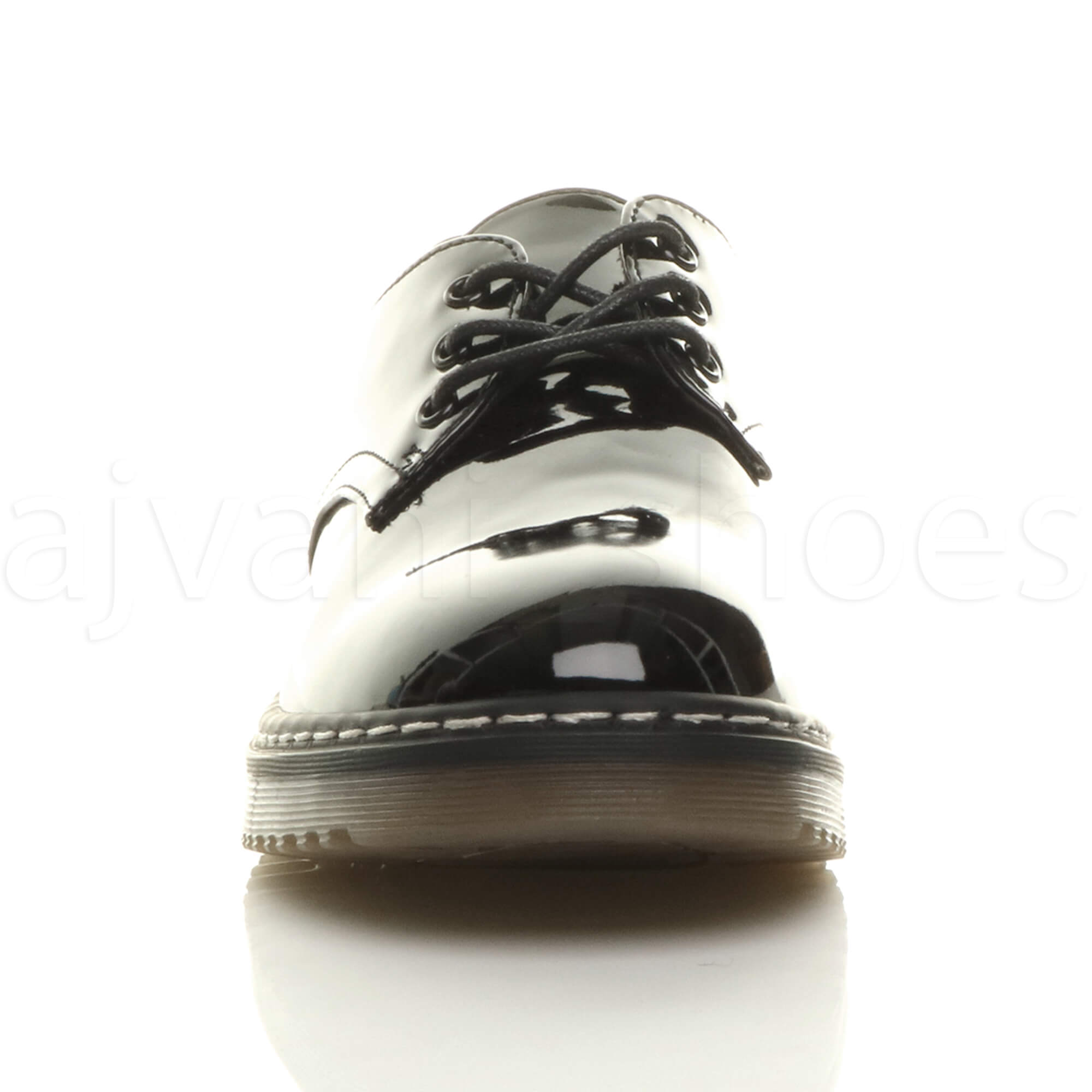 WOMENS LADIES LOW HEEL CHUNKY MILITARY GOTH GRUNGE 90s LACE UP OXFORD SHOES SIZE