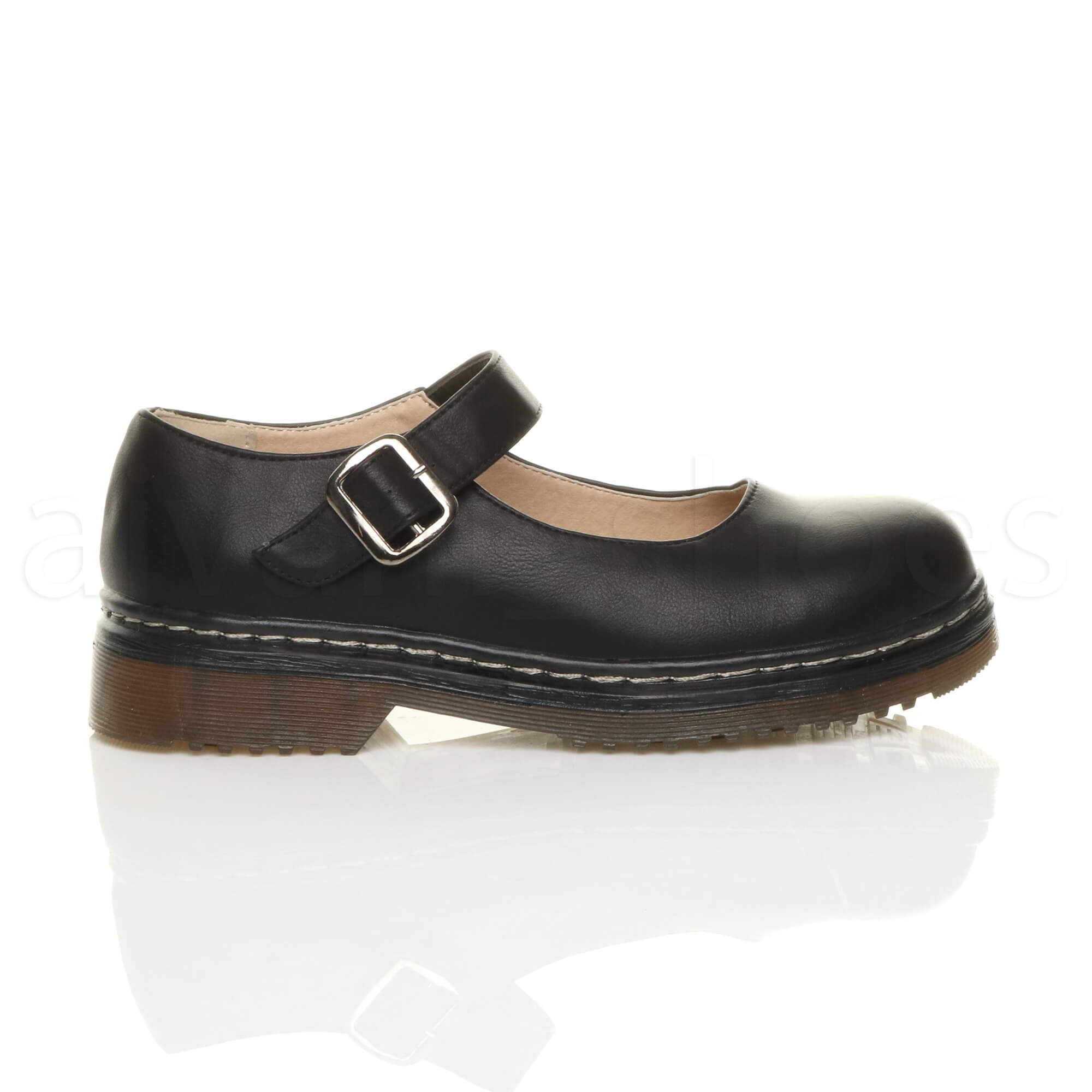 WOMENS LADIES LOW HEEL CHUNKY BUCKLE MARY JANE STRAP SMART WORK SHOES SIZE | eBay