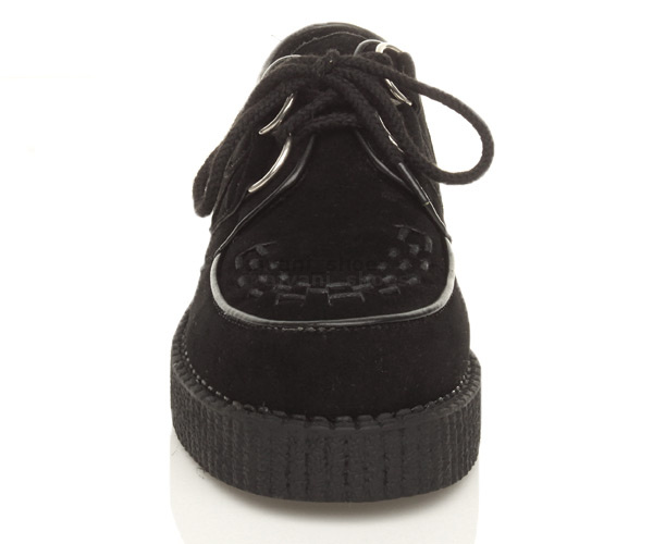 GIRLS BOYS UNISEX KIDS CHILDRENS PLATFORM LACE UP CREEPERS SCHOOL SHOES
