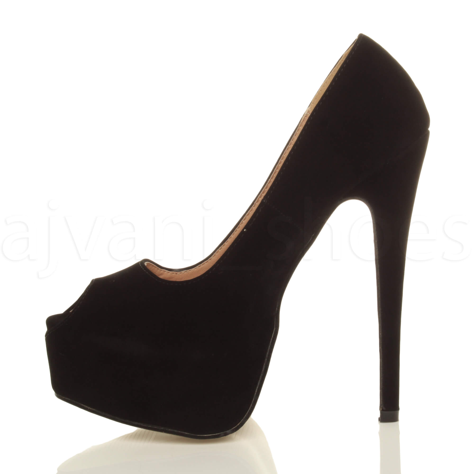 WOMENS LADIES SLIM HIGH HEEL PLATFORM PEEP TOE PLAIN CLASSIC PARTY SHOES SIZE