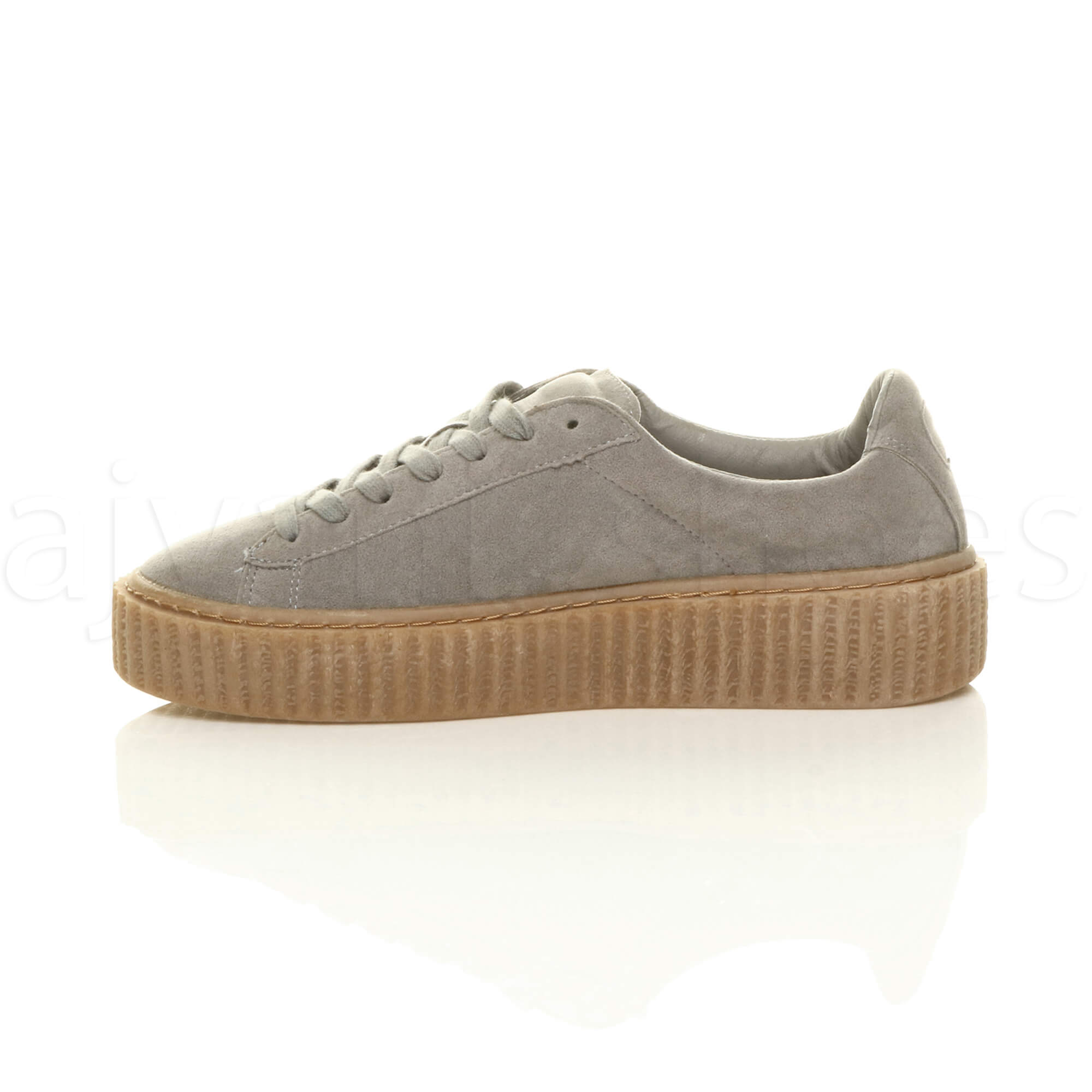 WOMENS LADIES PLATFORM FLATFORM WEDGE CHUNKY LACE UP TRAINERS CREEPERS SIZE