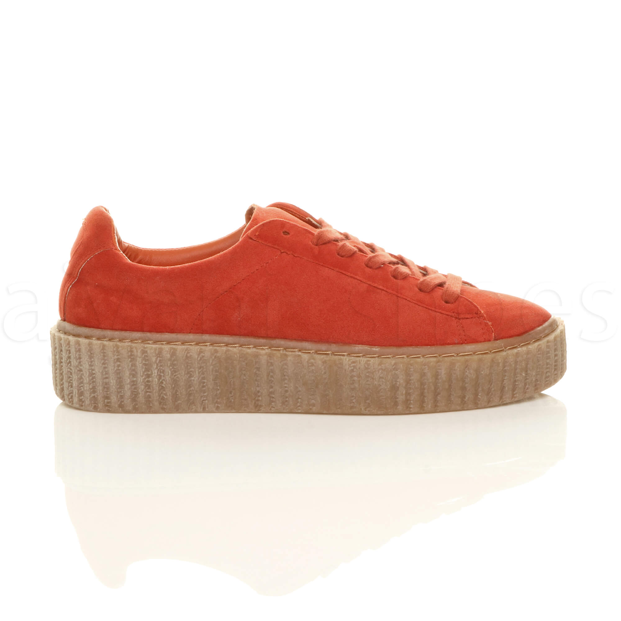 WOMENS LADIES PLATFORM FLATFORM WEDGE CHUNKY LACE UP TRAINERS CREEPERS SIZE