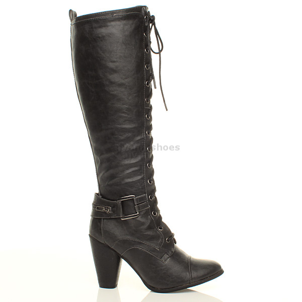 high heel wide calf boots womens biker lace up zip knee high heel high heel wide calf boots womens biker lace up zip knee high heel