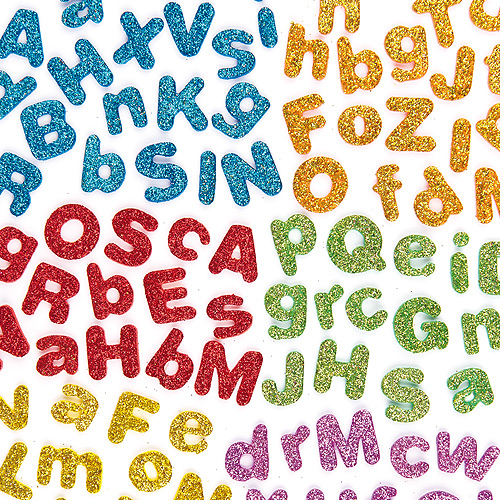Glitter Foam Self Adhesive Letters for Kid's Crafts & Card Making (Pack