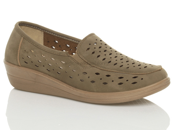 Womens ladies wedge work flat comfort loafers slippers walking shoes size | eBay