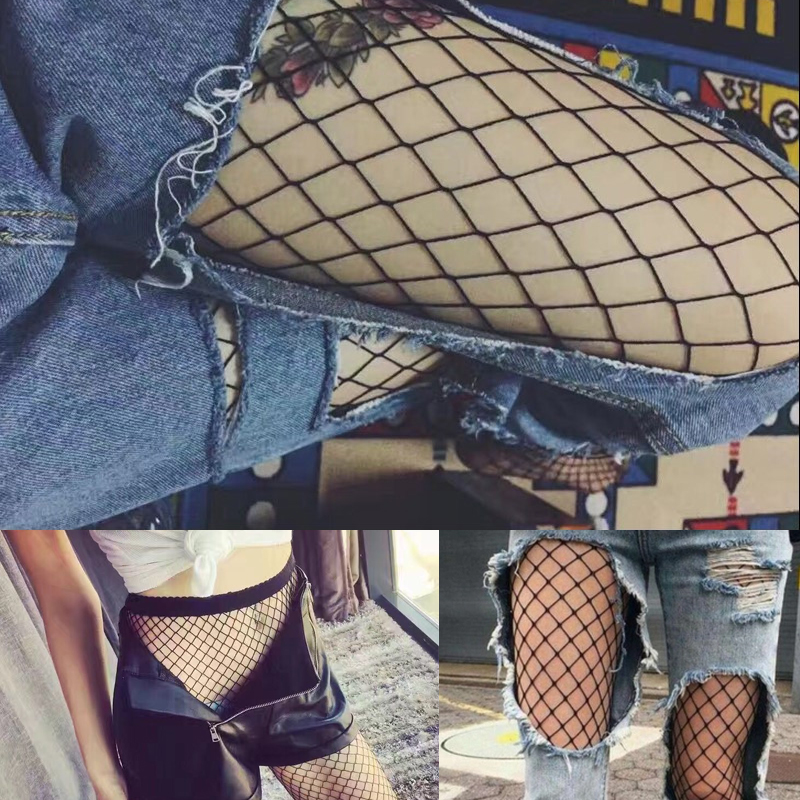 Women Ladies Fishnet Tights Net Pattern Burlesque Hoise Black Pantyhose Stocking