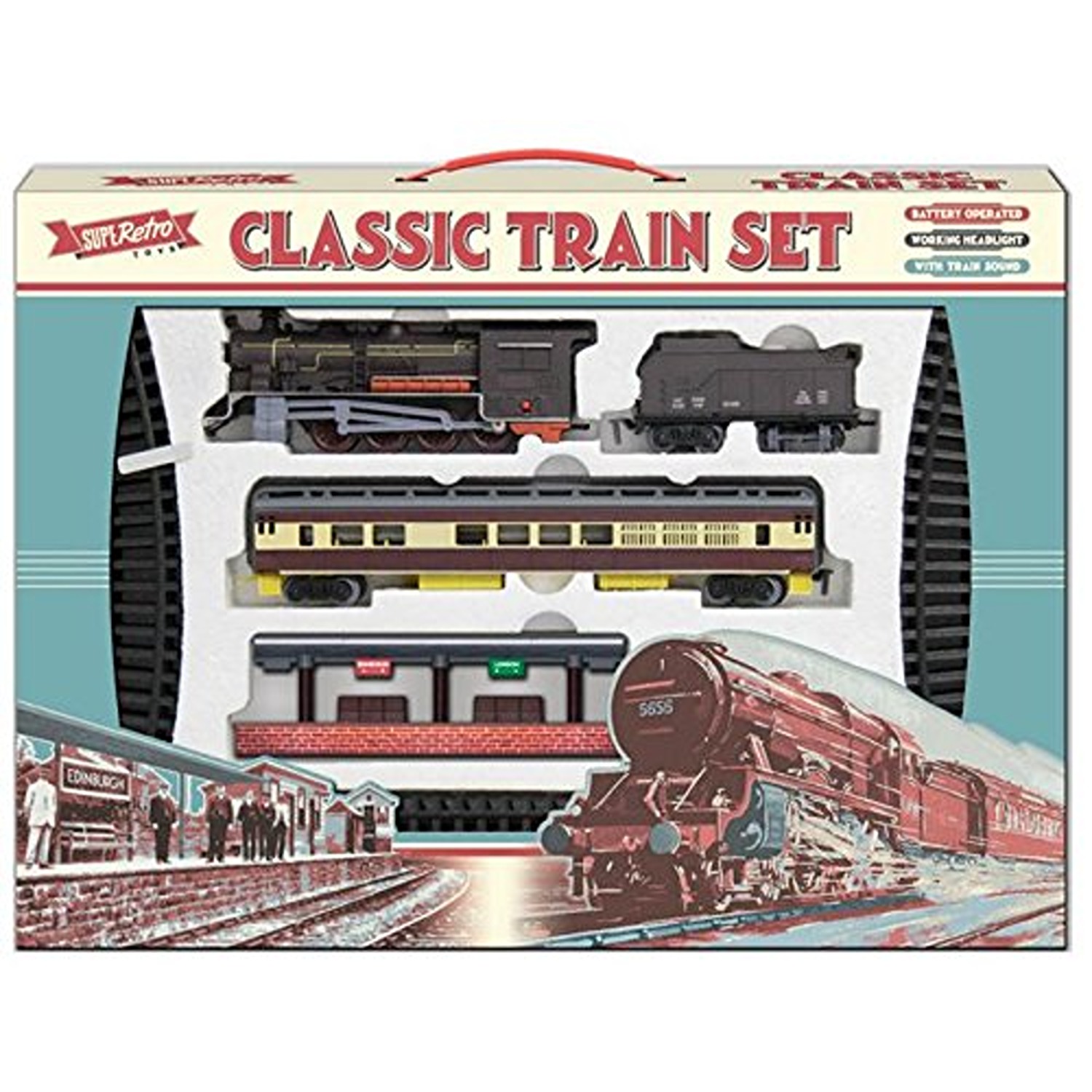 Retro Classic Large Toy Train Set With Train eBay