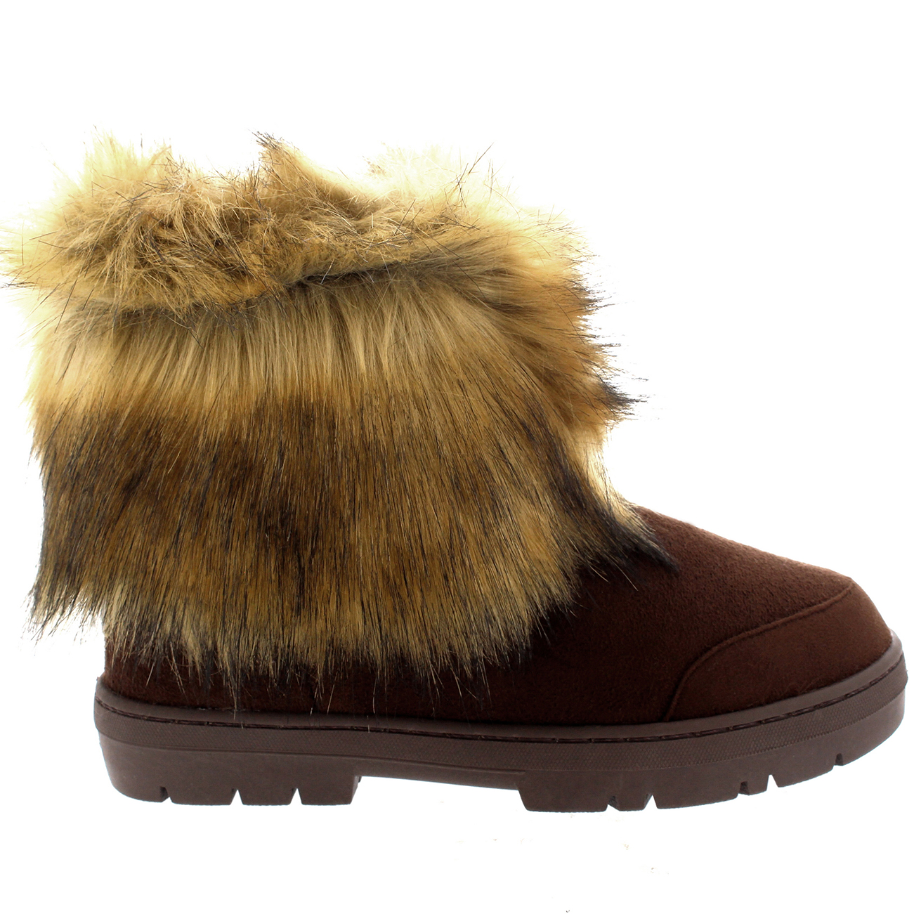 Womens Mid Calf Short Eskimo Waterproof Winter Yeti Fur Covered Boots