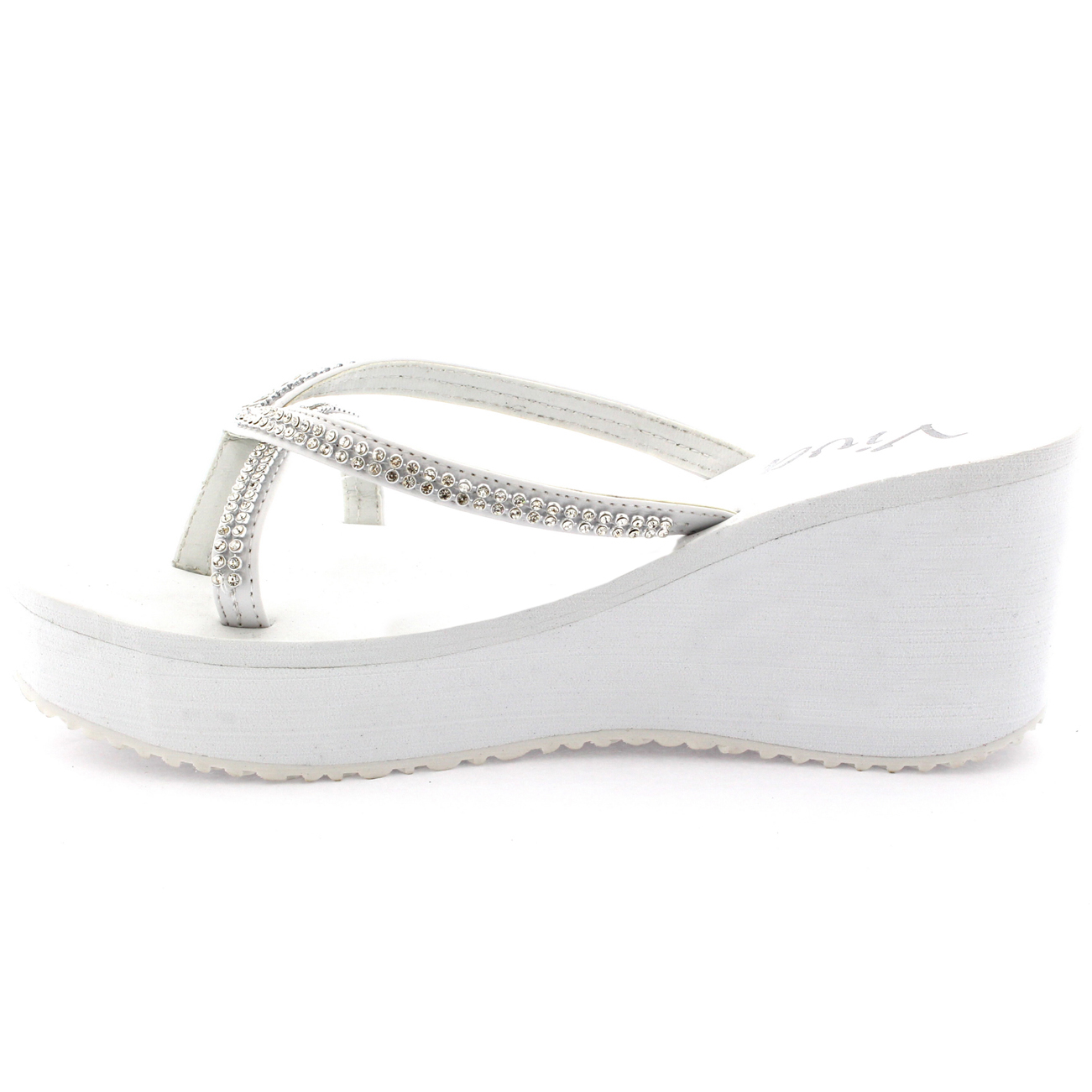 white wedge flip flops uk