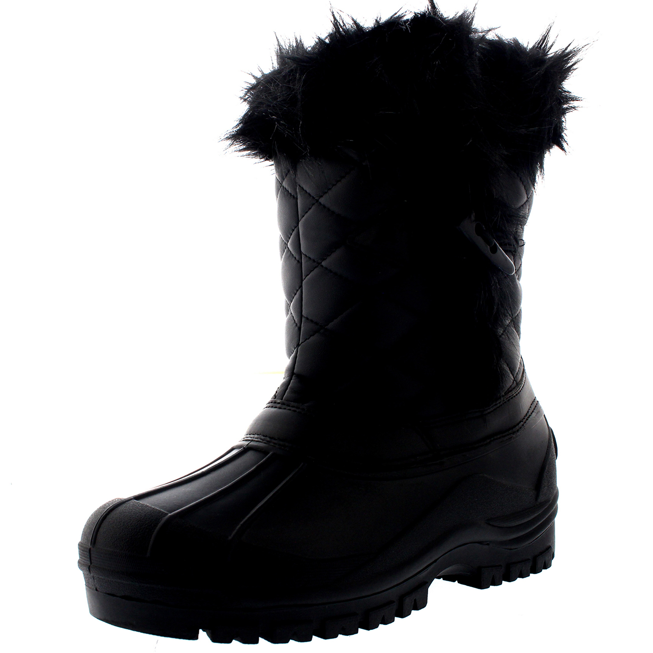 Womens Toggle Waterproof Fur Lined Winter Muck Thermal Mid Calf BOOTS