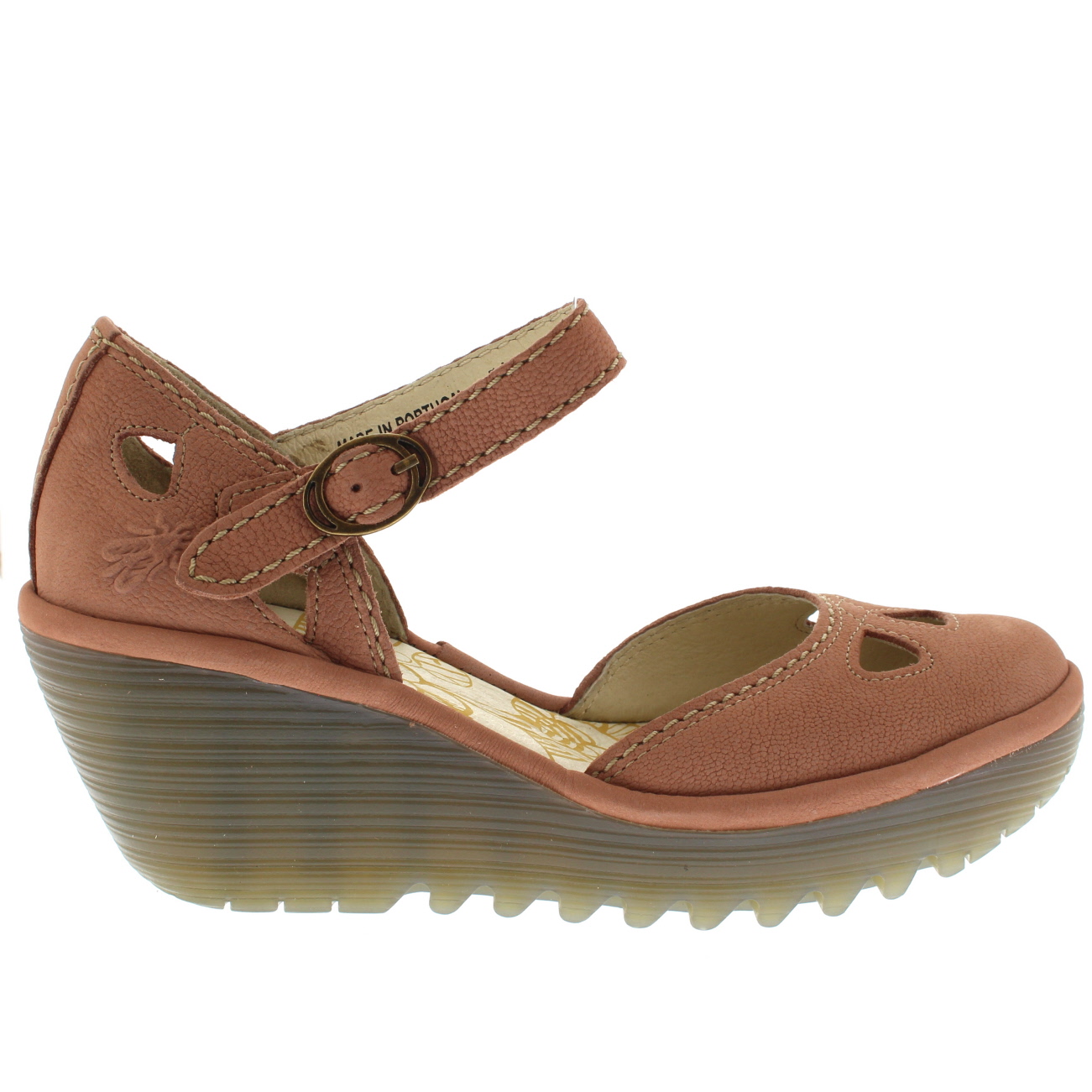 Womens Fly London Yuna Cupido Leather Sandals Summer Shoes Wedge Heel