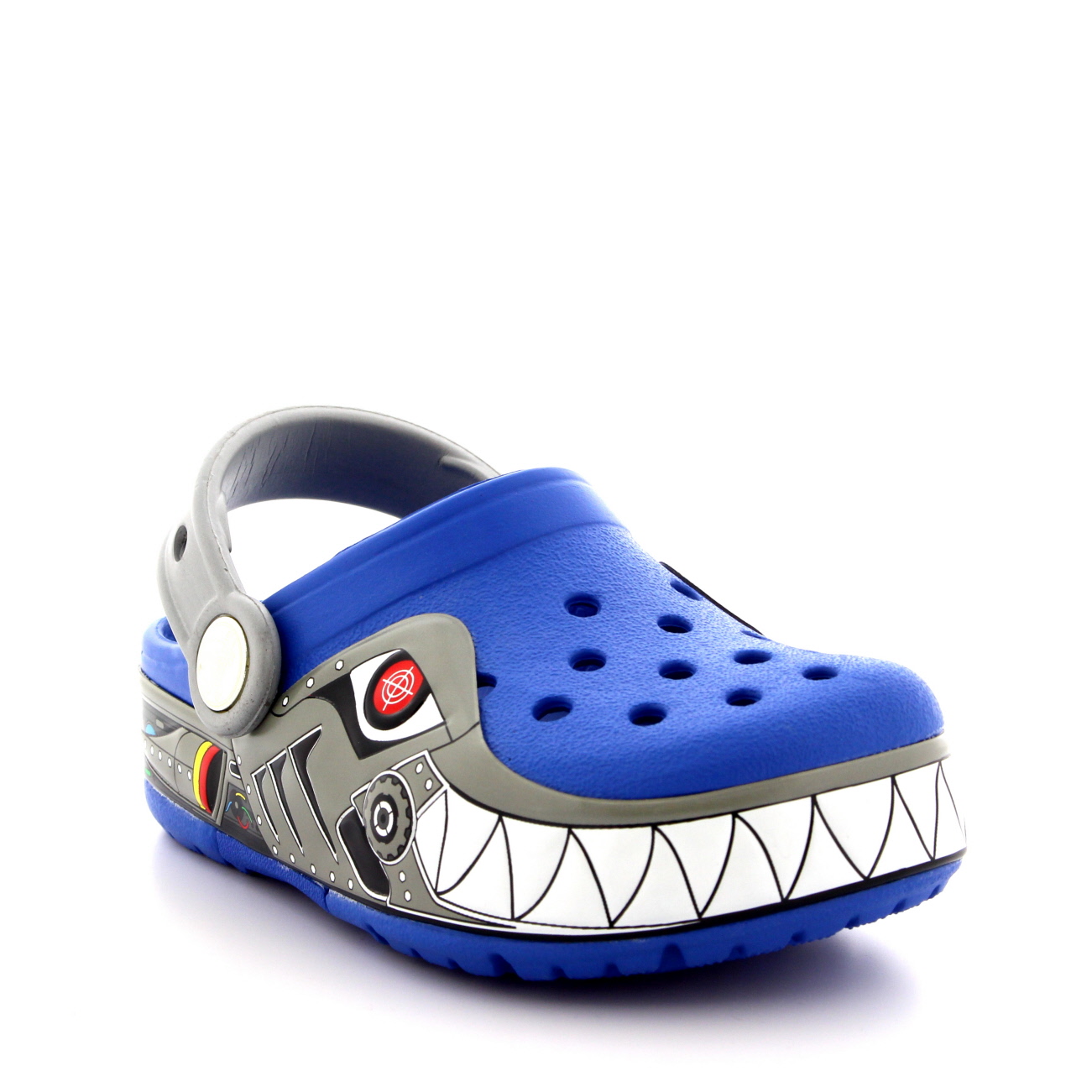 Kids Boys Crocs Crocslights Robo Shark Summer Slip On Light Up Sandals