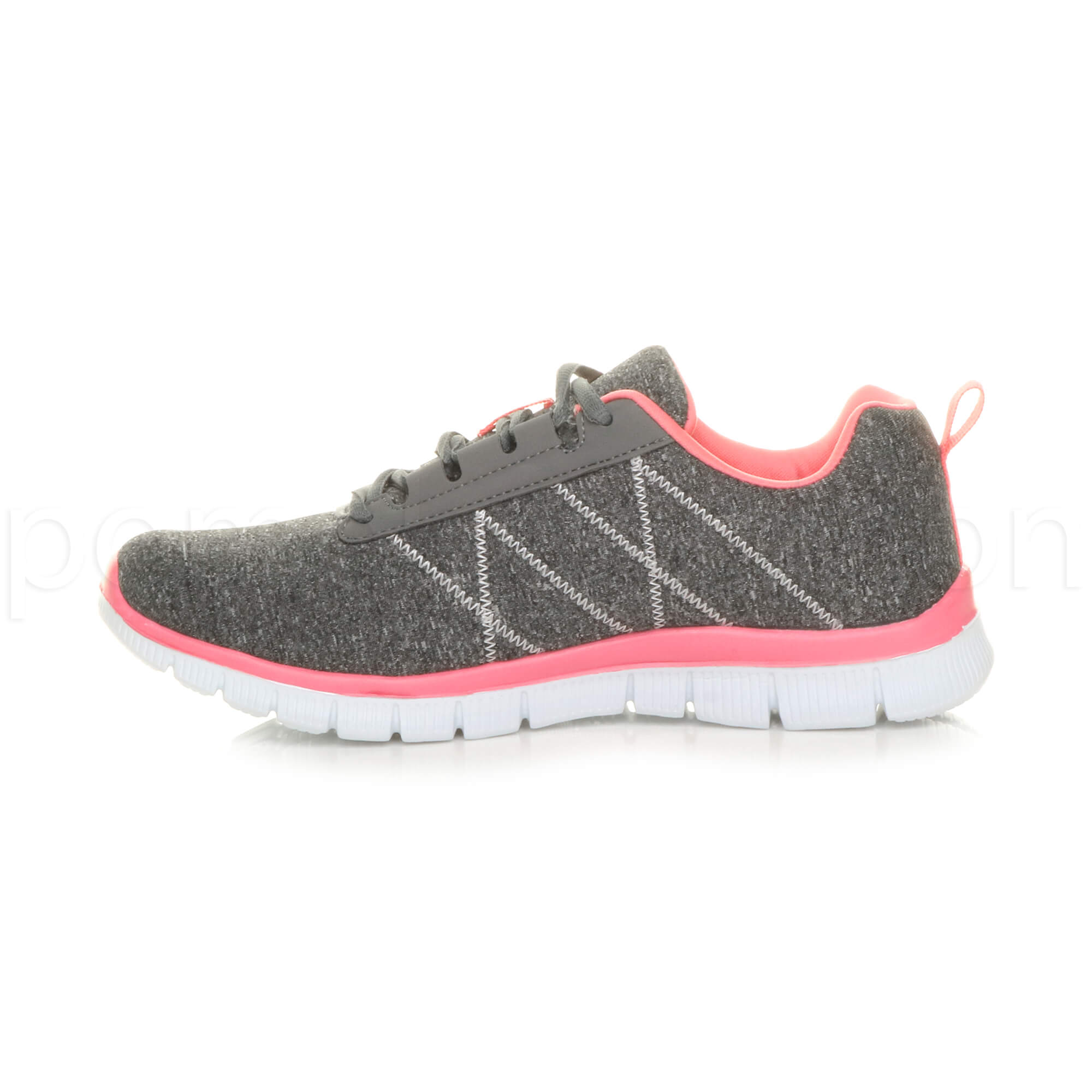 Womens ladies memory foam plimsolls comfort trainers sneakers gym shoes size