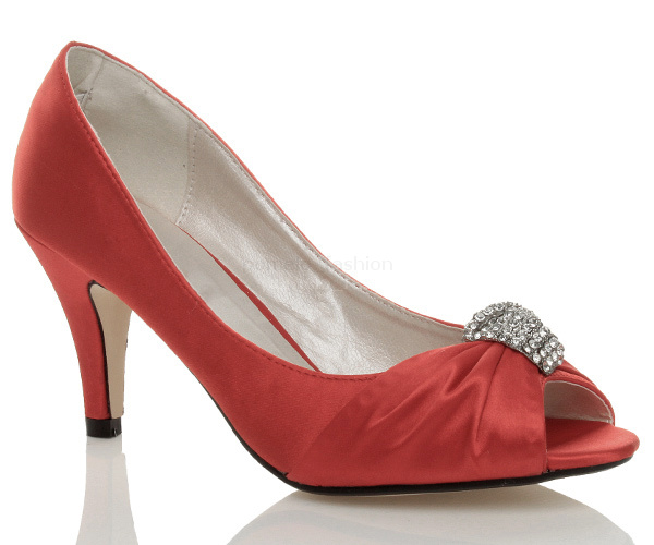 WOMENS LADIES WEDDING EVENING LOW KITTEN HEEL PEEPTOE SHOES SANDALS