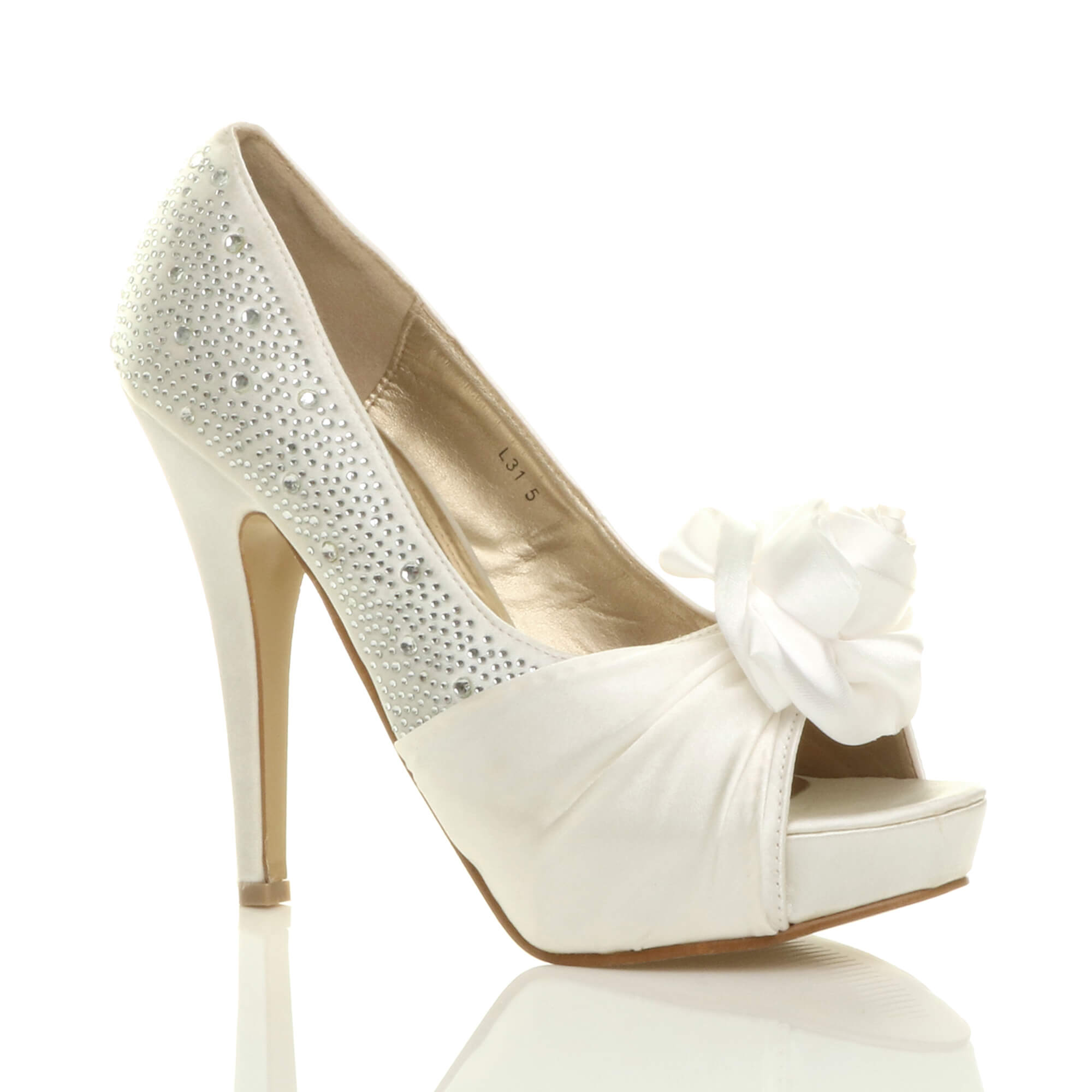 Women's Closed Toe Platform Pumps Chunky Heel Satin With Bowknot Imitation Pearl Wedding Shoes 