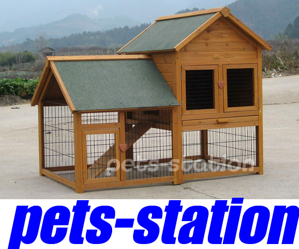 Giant Rabbit Hutch Guinea Pig Cage Chicken Coop House 1 eBay