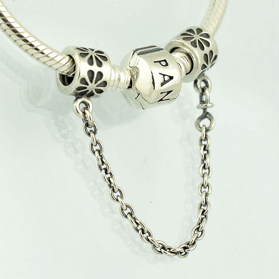 Genuine PANDORA Silver Daisy Safety Chain 5cm 79038505 eBay