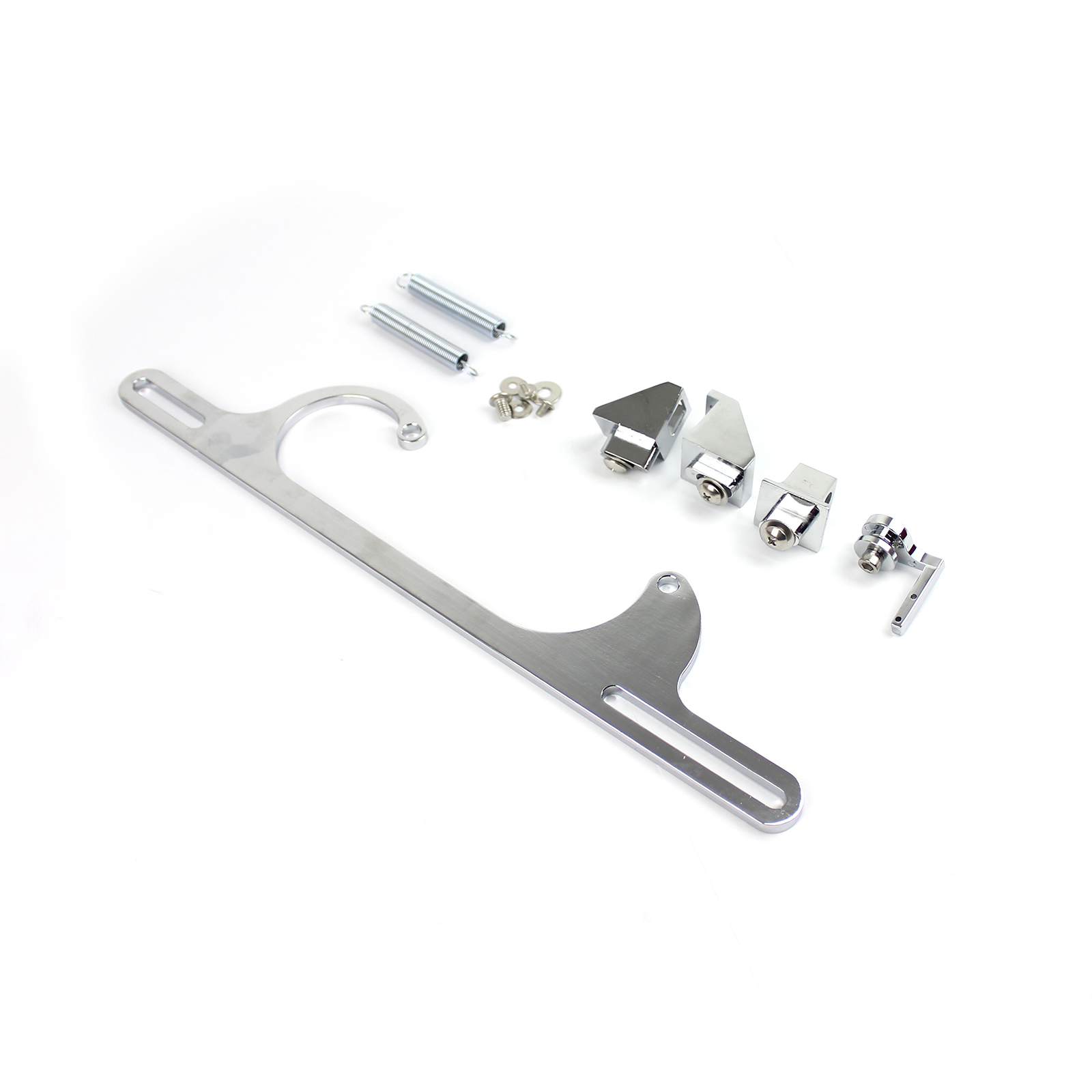 Carburetor Throttle Cable Bracket Kit w/ Return Springs Billet Chrome