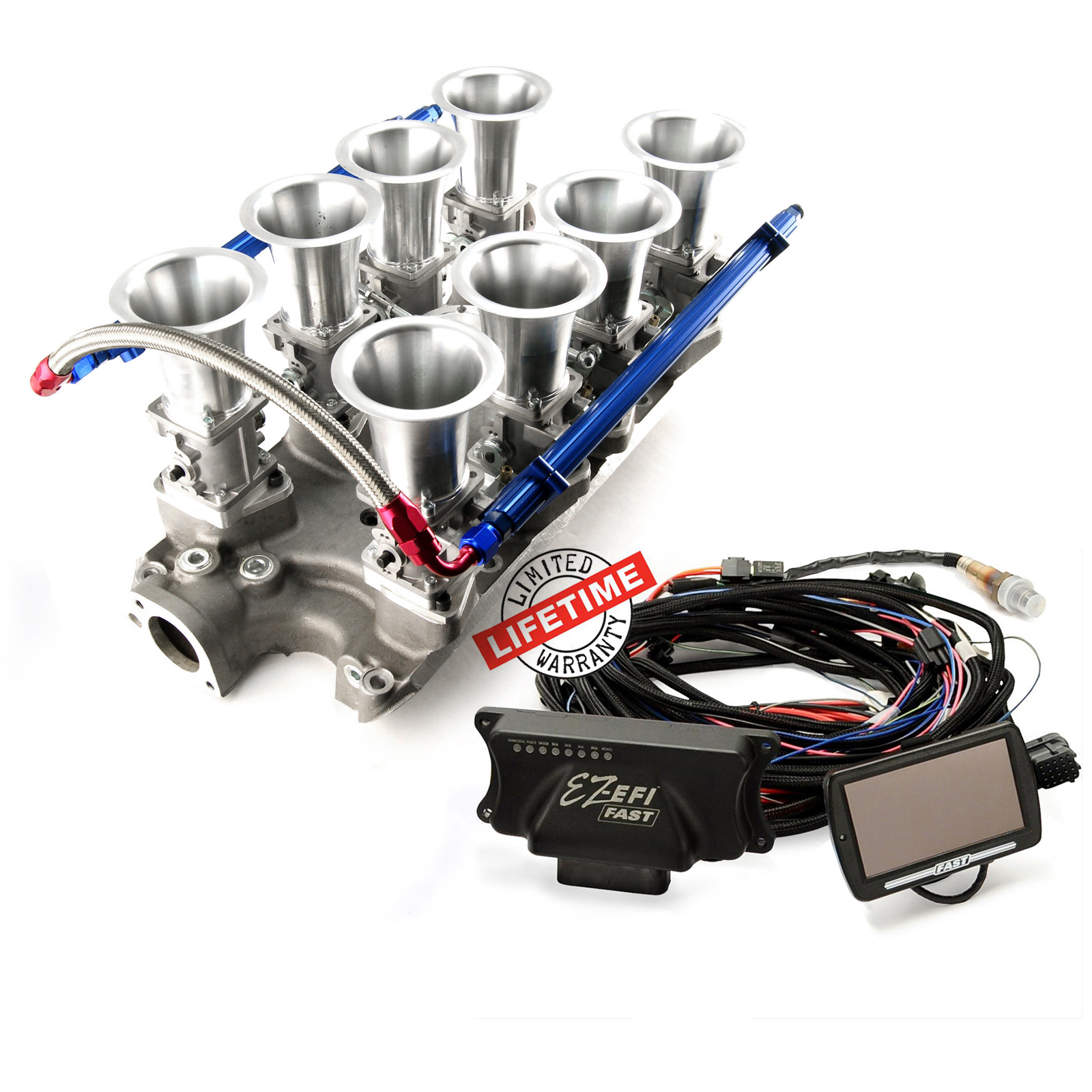 Ford 351W Windsor Manifold & 30404 FAST EZEFI 2.0 Fuel Injection