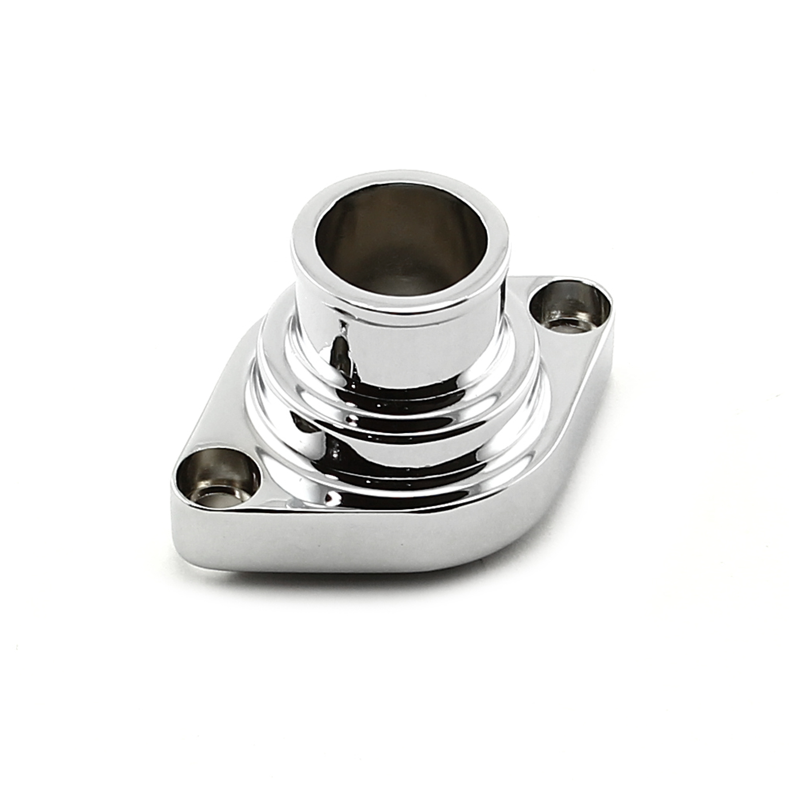 Chevy SBC 350 Straight Up Aluminum Thermostat Housing Water Neck Chrome